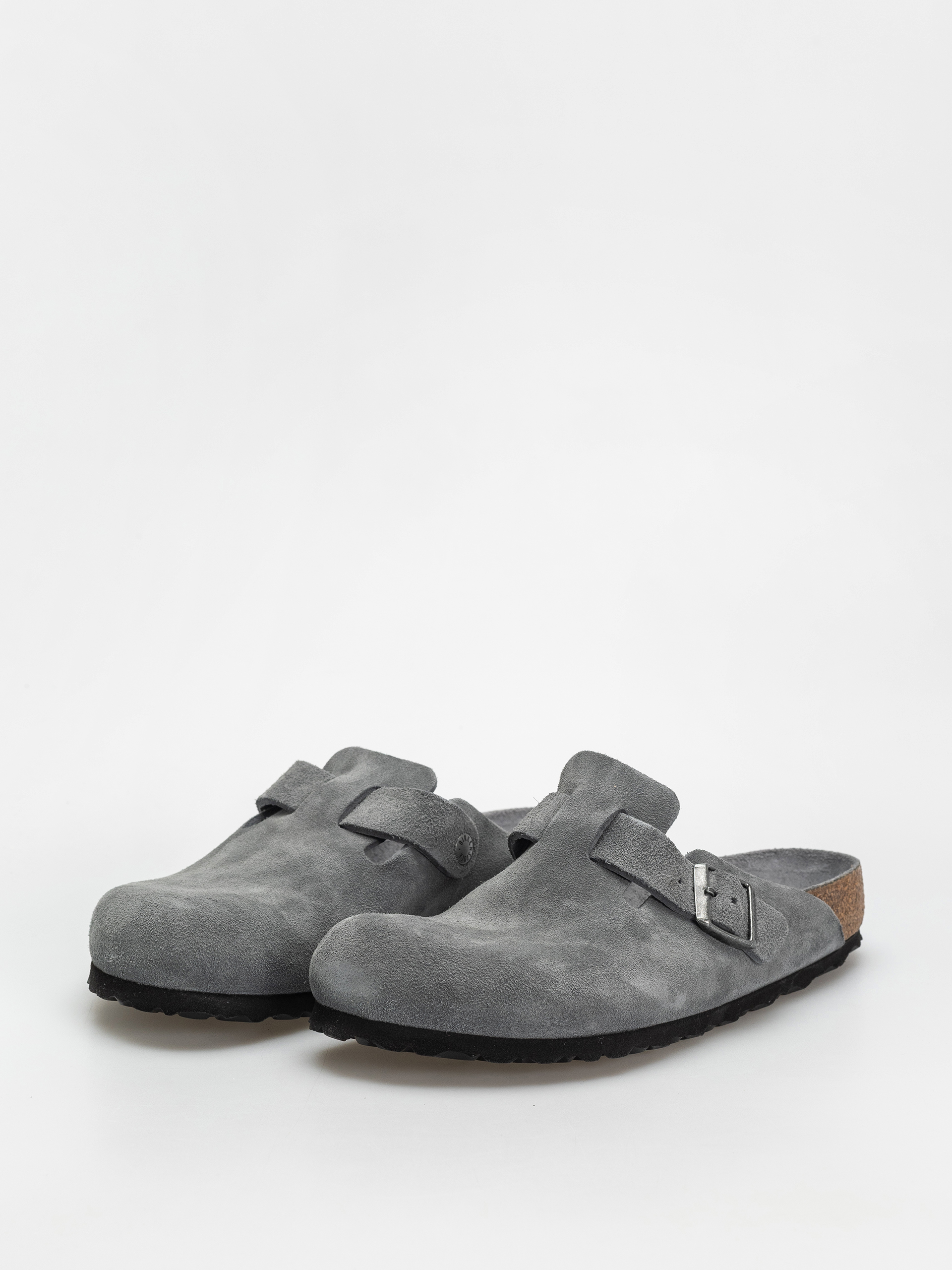 Шльопанці Birkenstock Boston SFB Suede Leather Regular - сірий