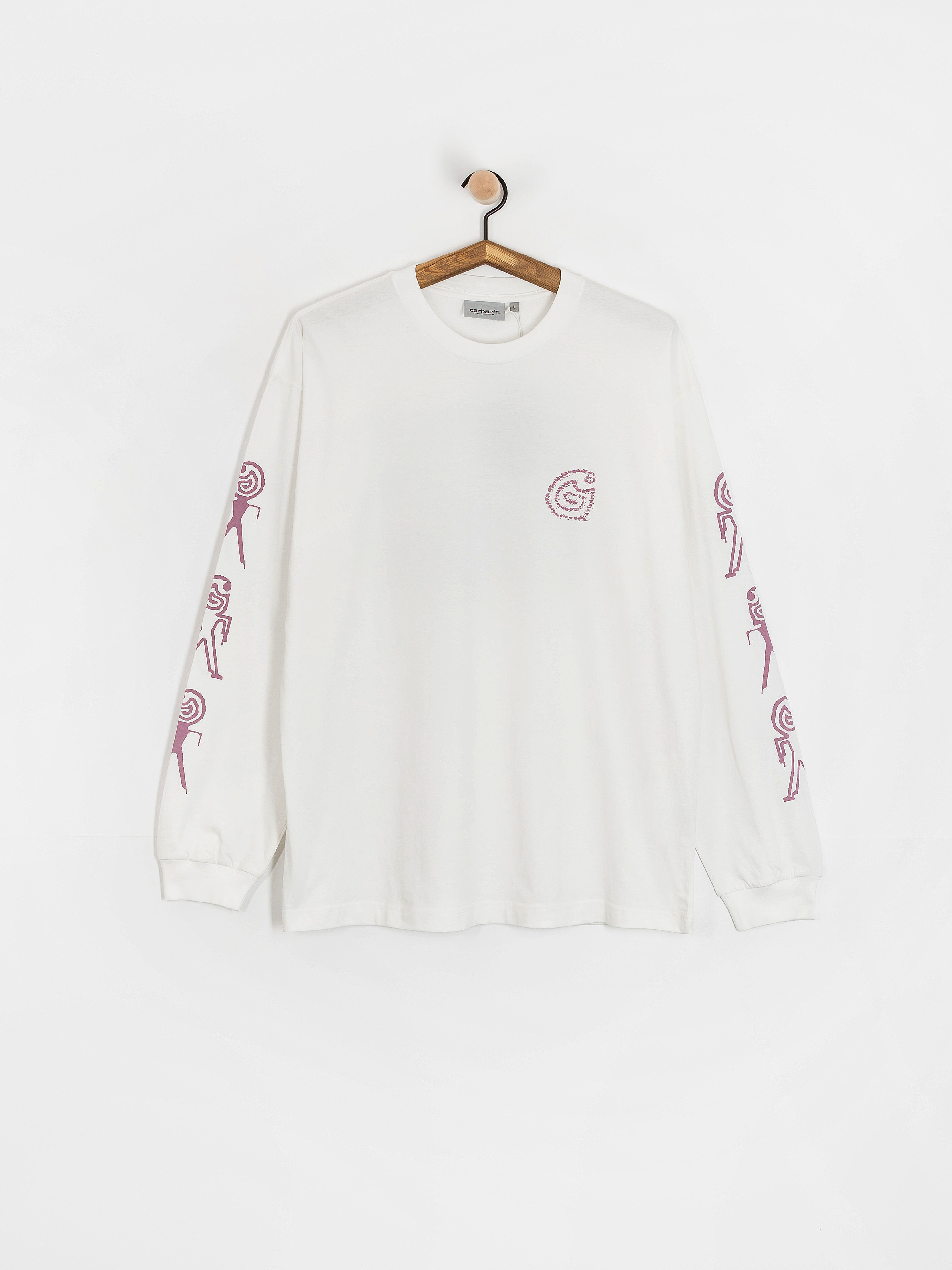 Лонгслів Carhartt WIP Terrestrial (white/pink fog/pigment garment dyed)