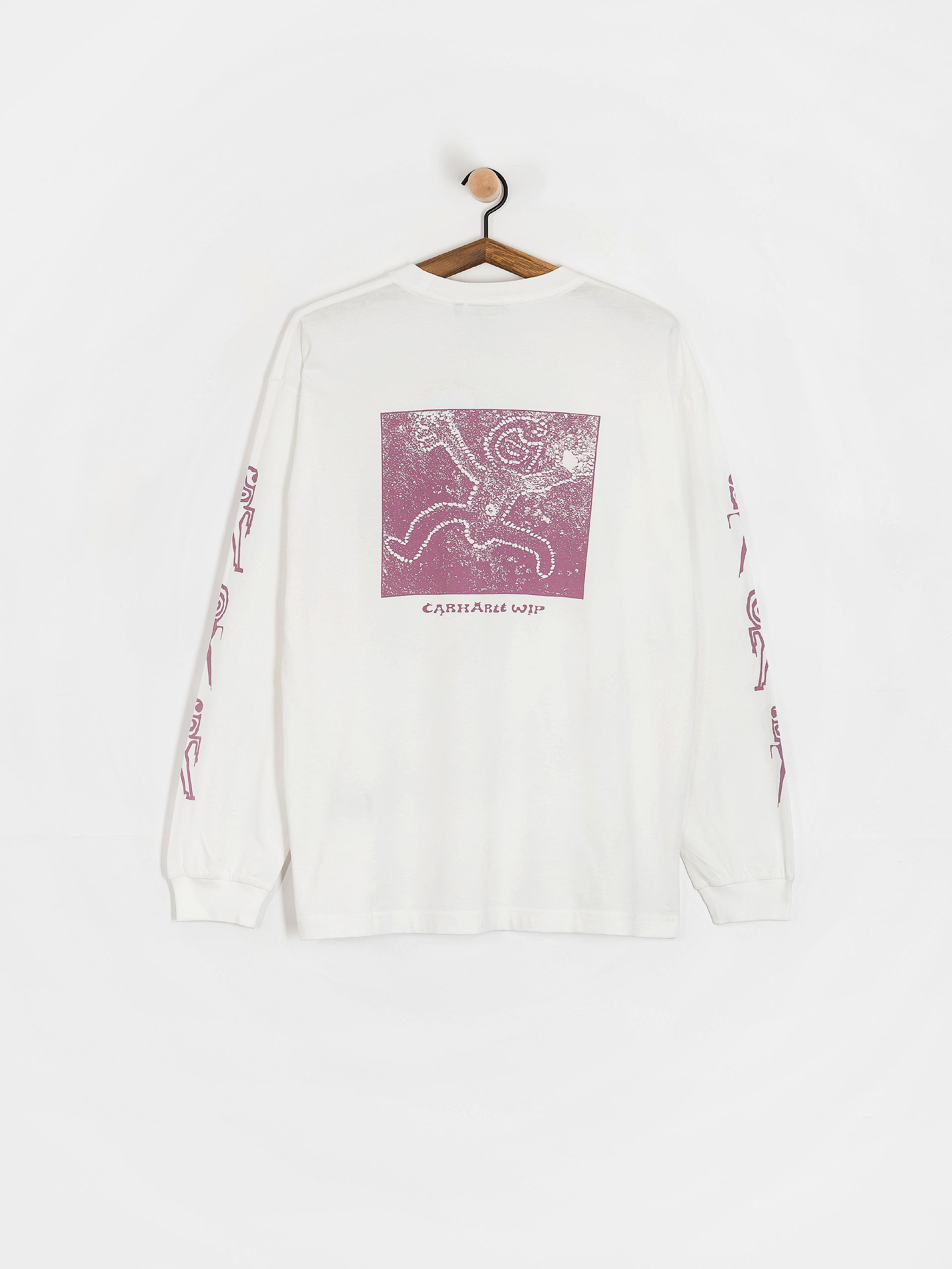 Лонгслів Carhartt WIP Terrestrial (white/pink fog/pigment garment dyed)