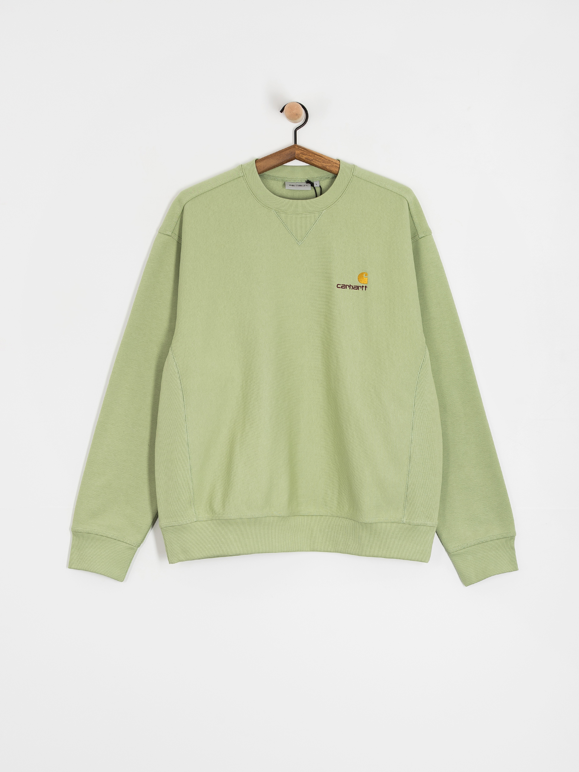 Світшот Carhartt WIP American Script (pale olive)