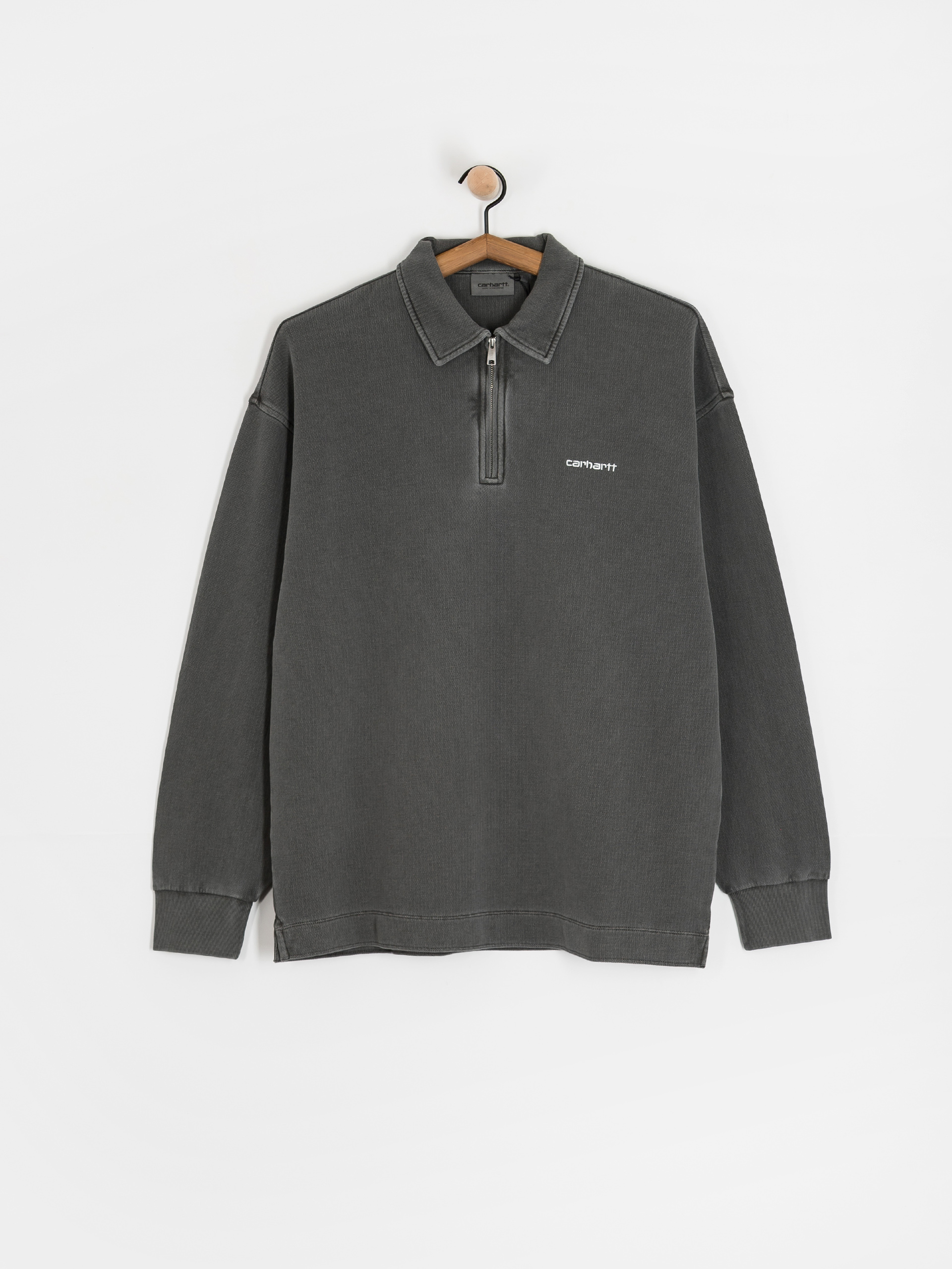 Світшот Carhartt WIP Piqué Script (black/white/garment dyed)