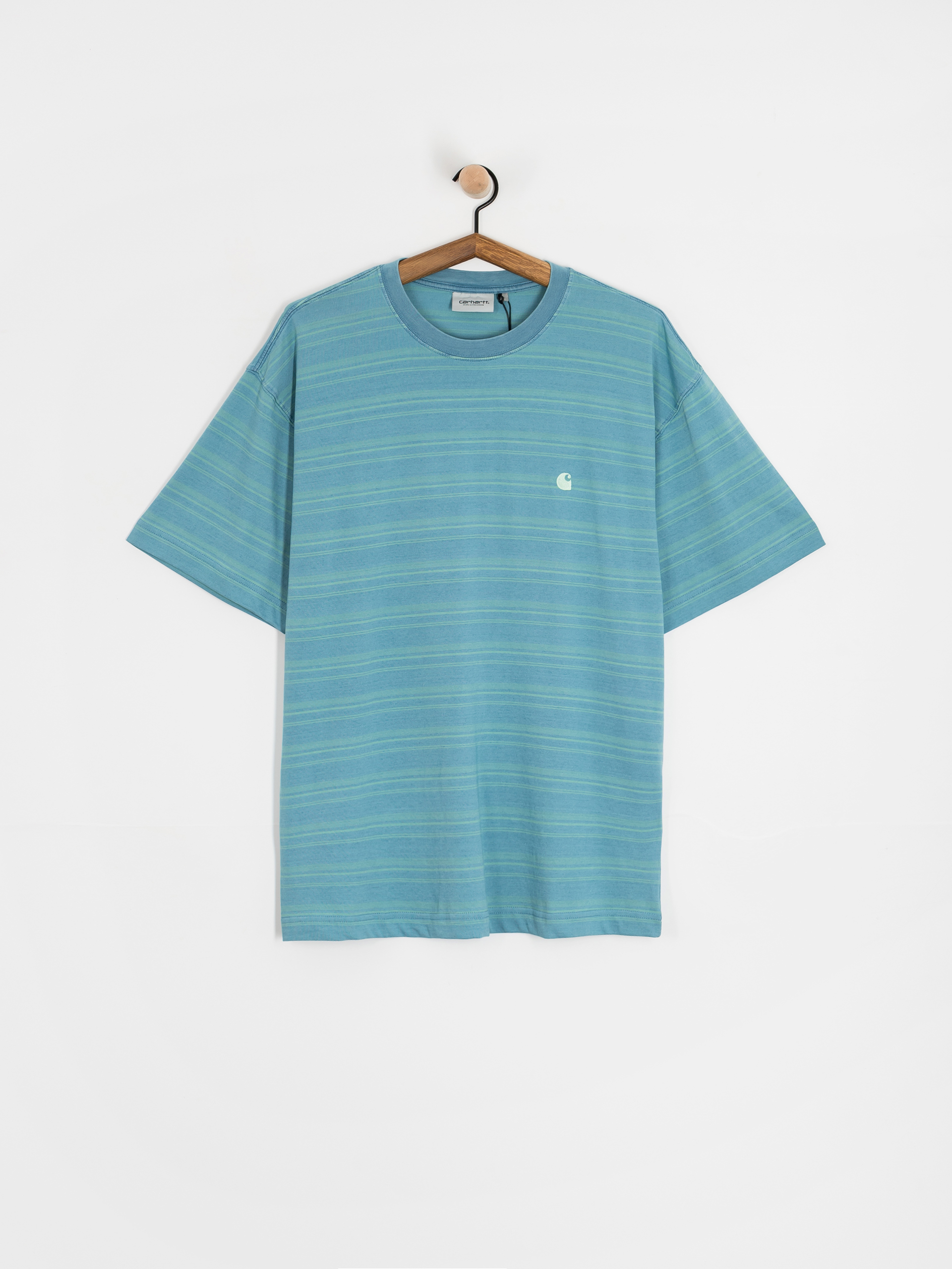 Футболка Carhartt WIP Brodine (brodine stripe/saguaro/indigo overdyed)