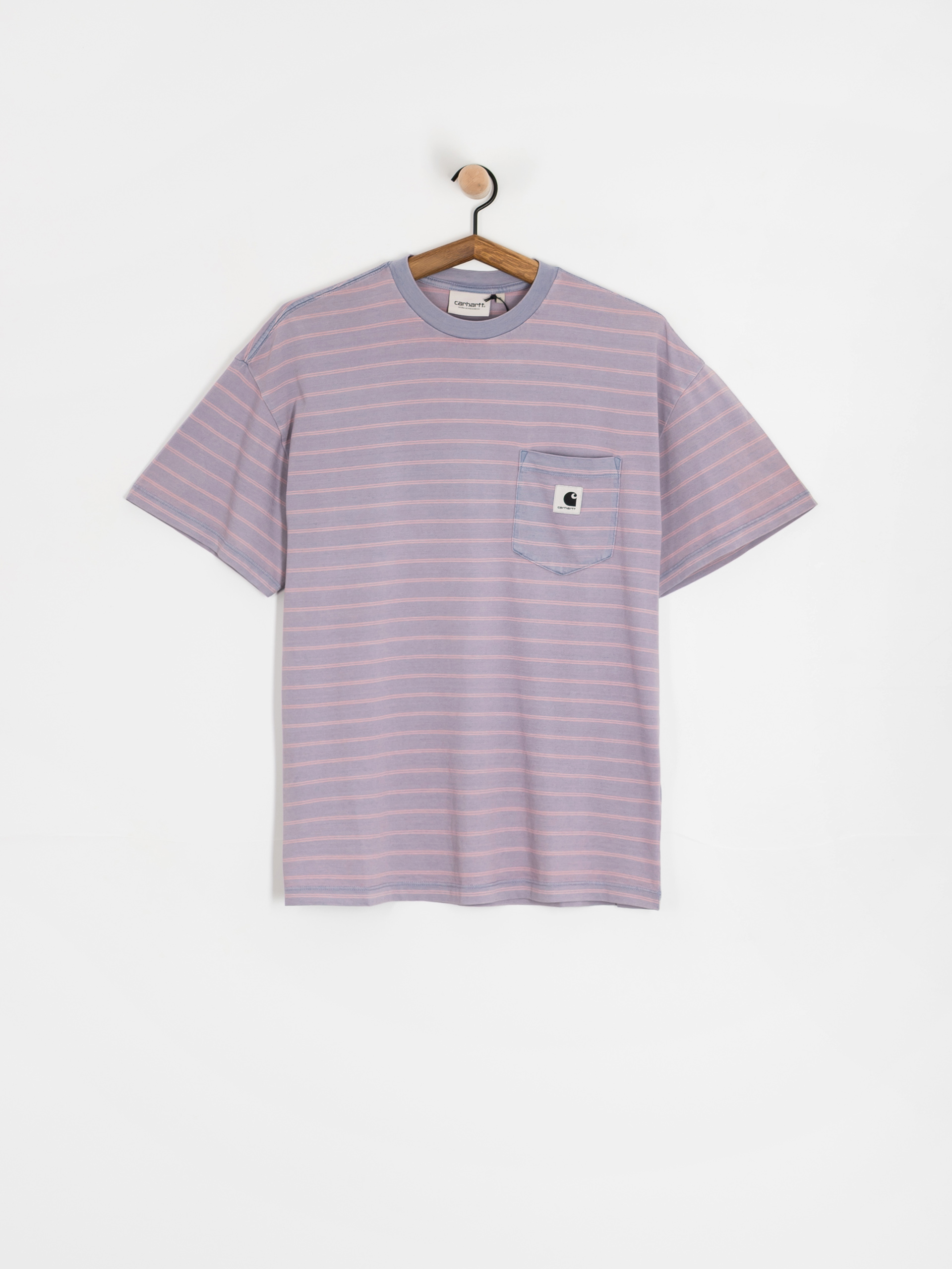 Футболка Carhartt WIP Brodina Wmn (brodina stripe/hortensia/indigo overdyed)