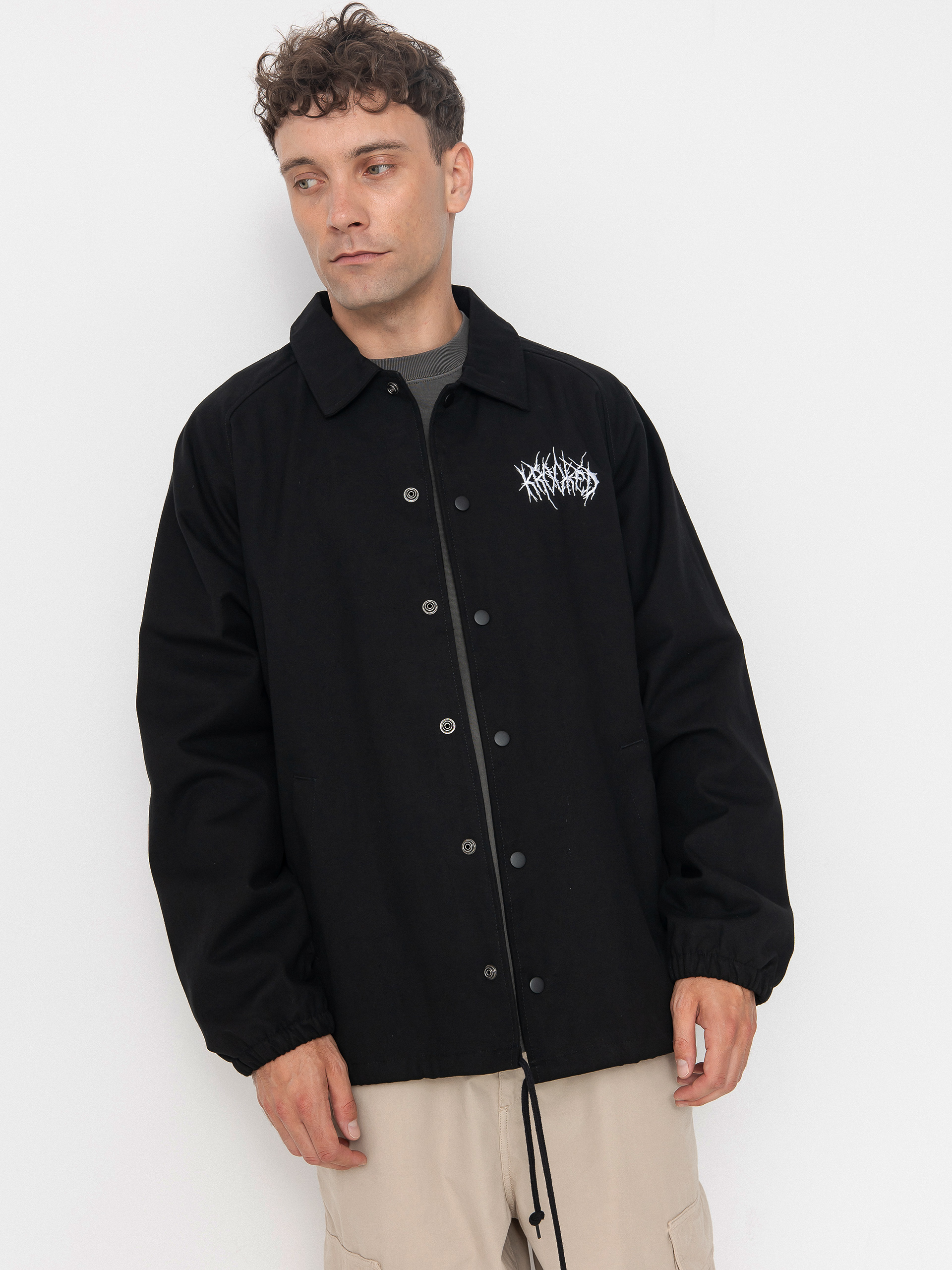 Куртка Krooked Necro Skript (black/white)