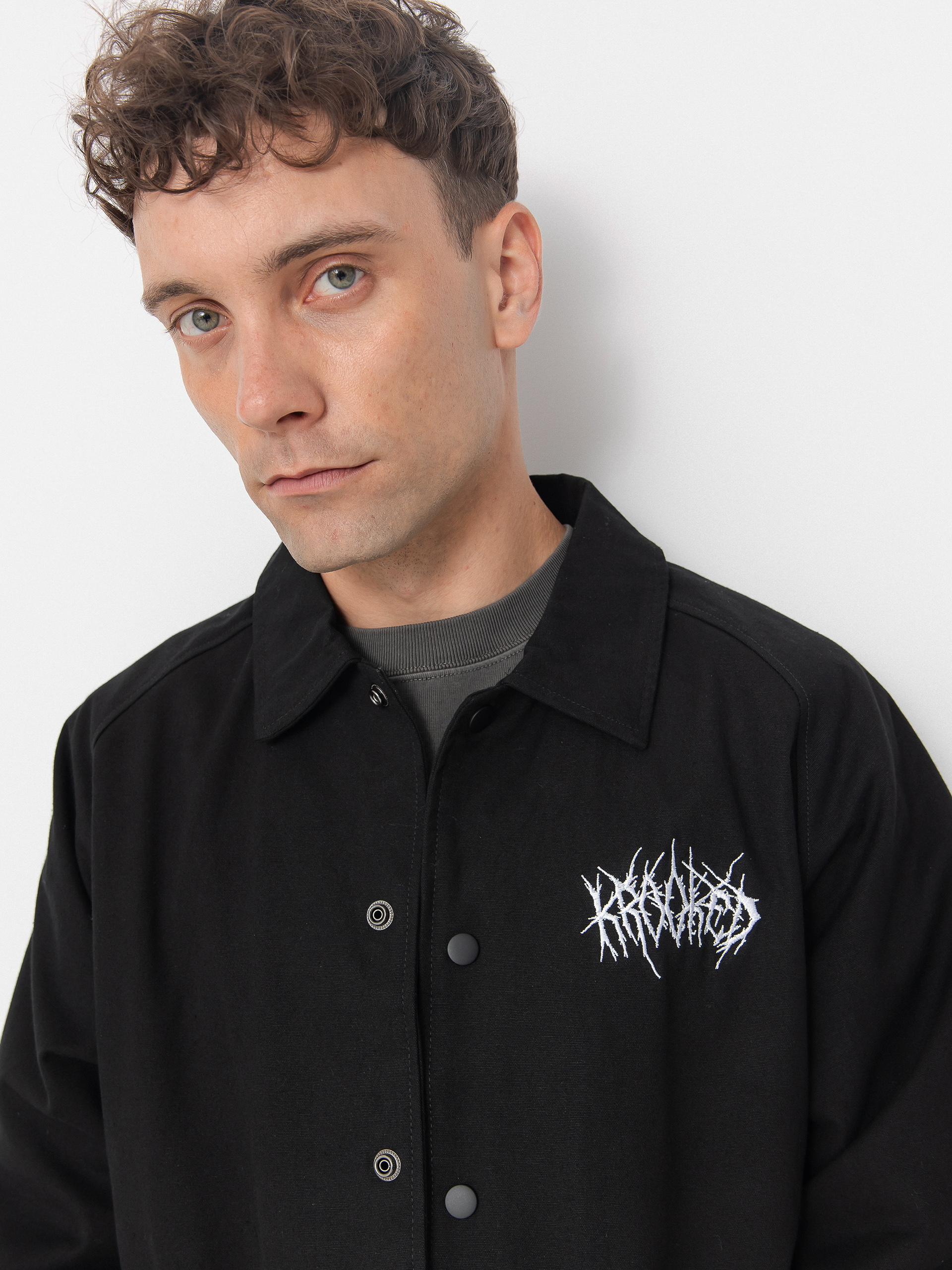 Куртка Krooked Necro Skript (black/white)