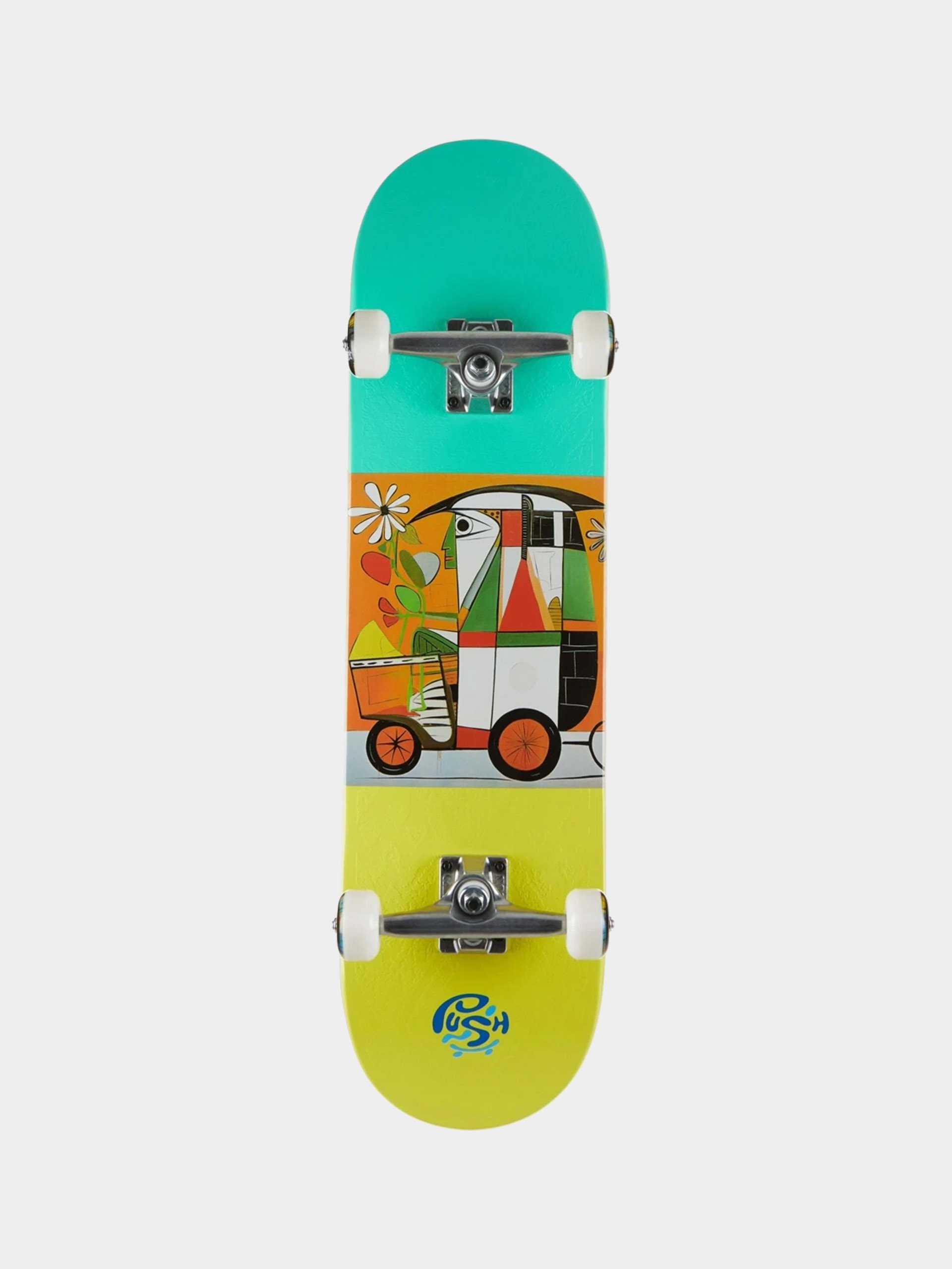 Скейтборд Push India Mlsl (yellow/green)