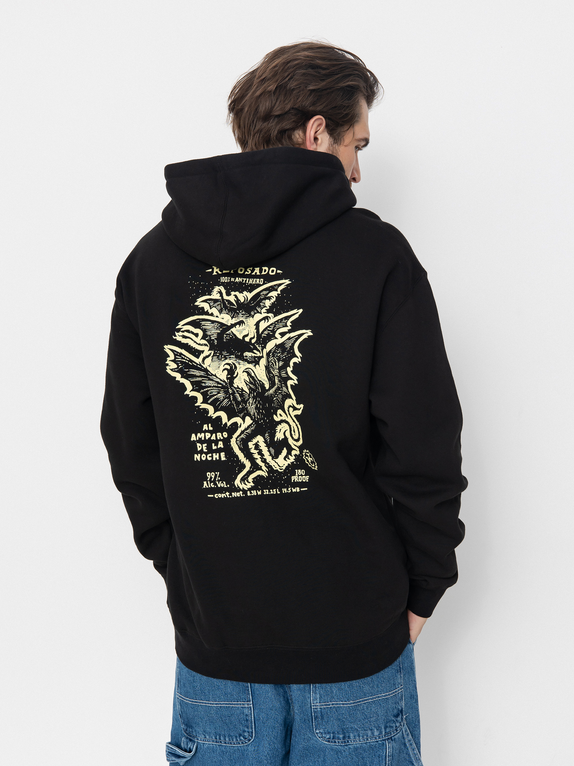 Худі Antihero Carnales Reposado HD (black w/pale yellow prints)