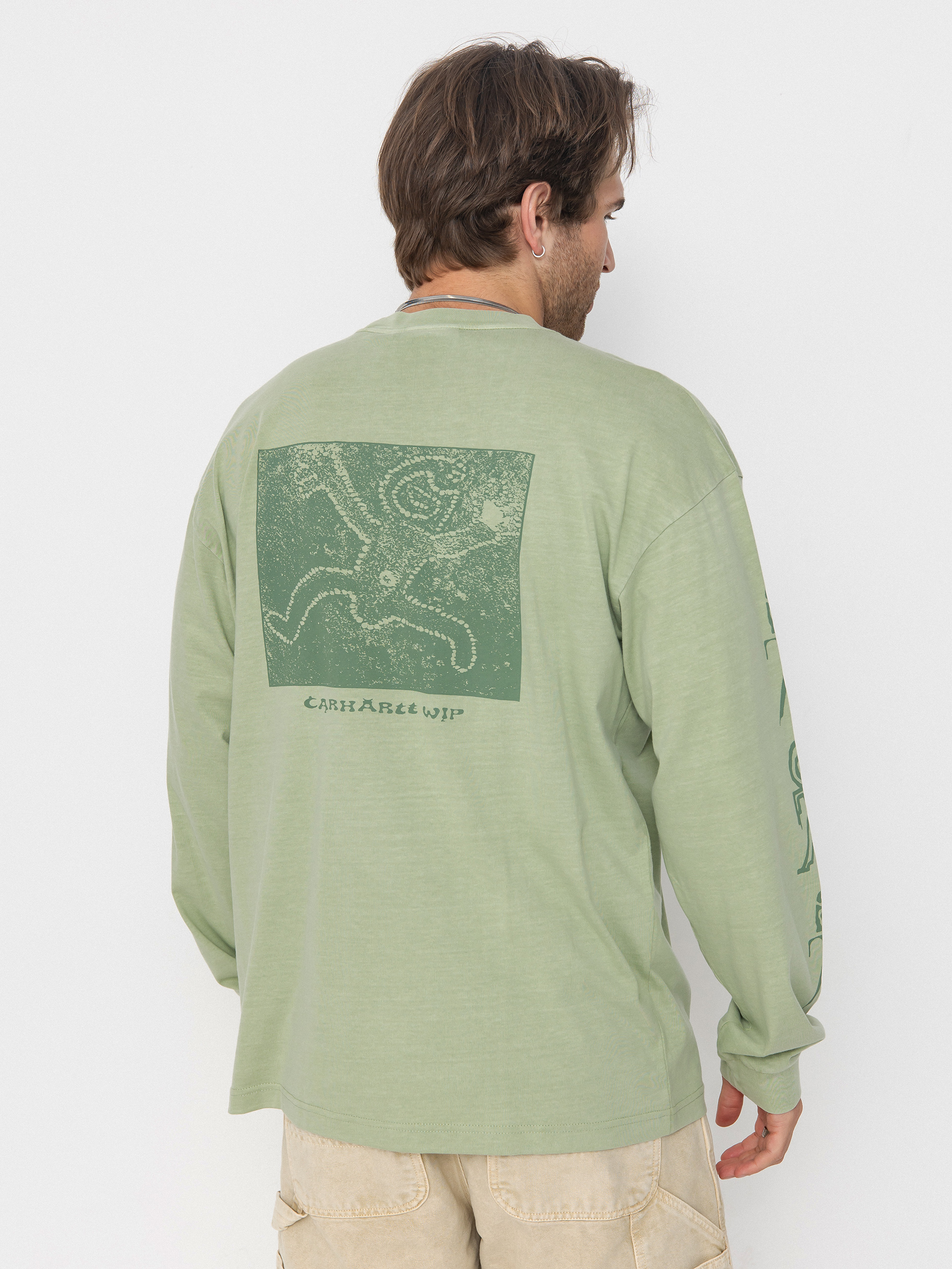 Лонгслів Carhartt WIP Terrestrial (pale olive/dollar green/pigment garment dyed)