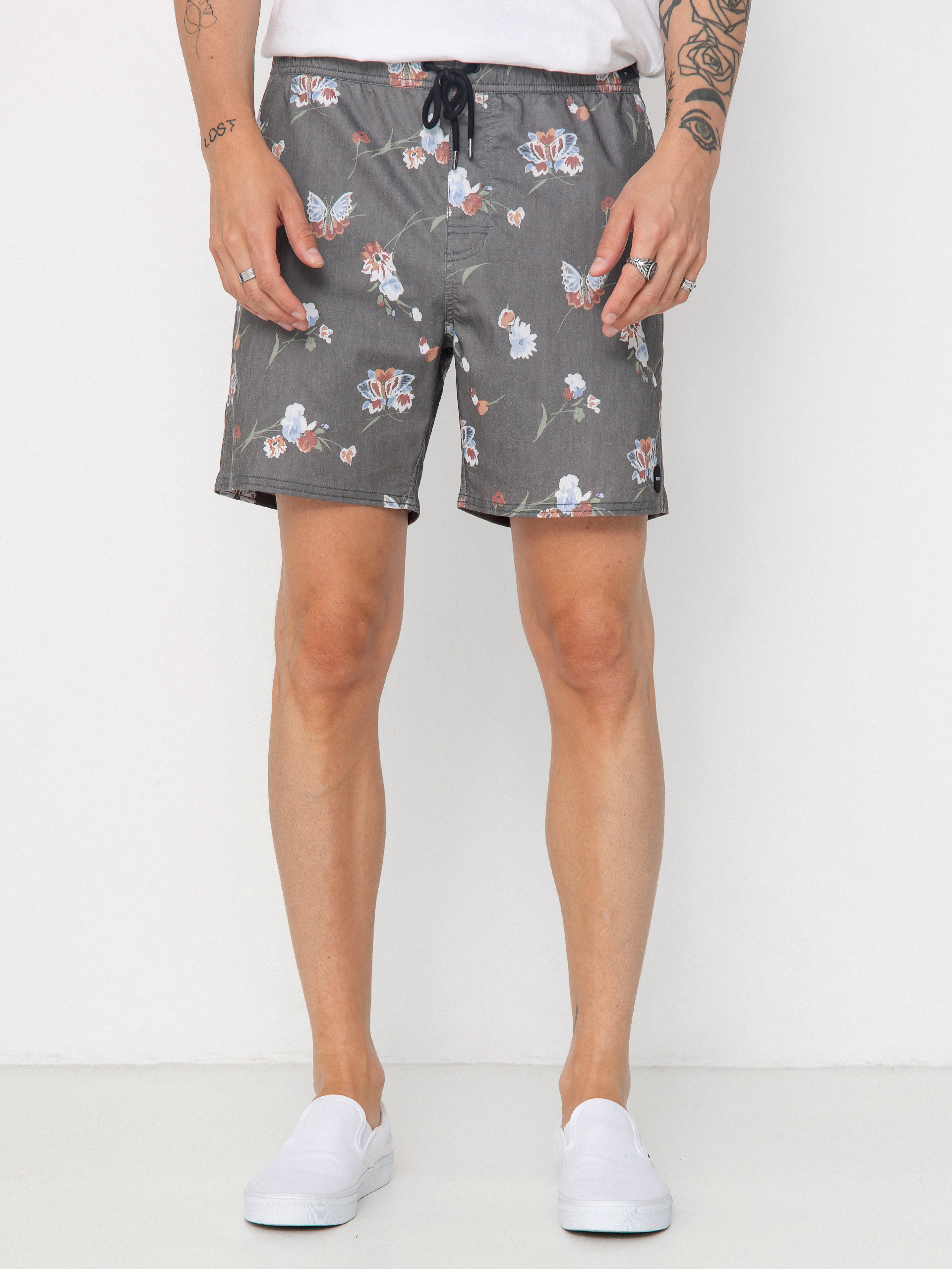Шорти RVCA Barnes Elastic Short 17 (black floral print)