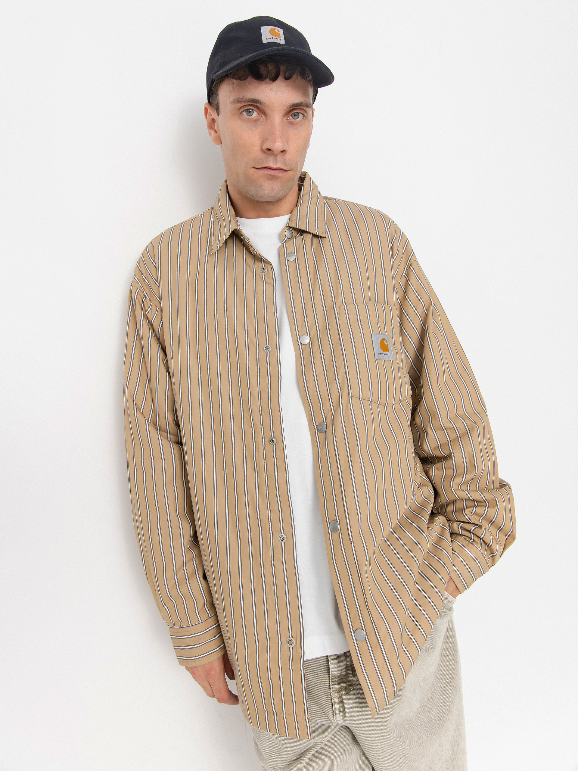 u041au0443u0440u0442u043au0430 Carhartt WIP Grimsby (grimsby stripe/dusty h brown)
