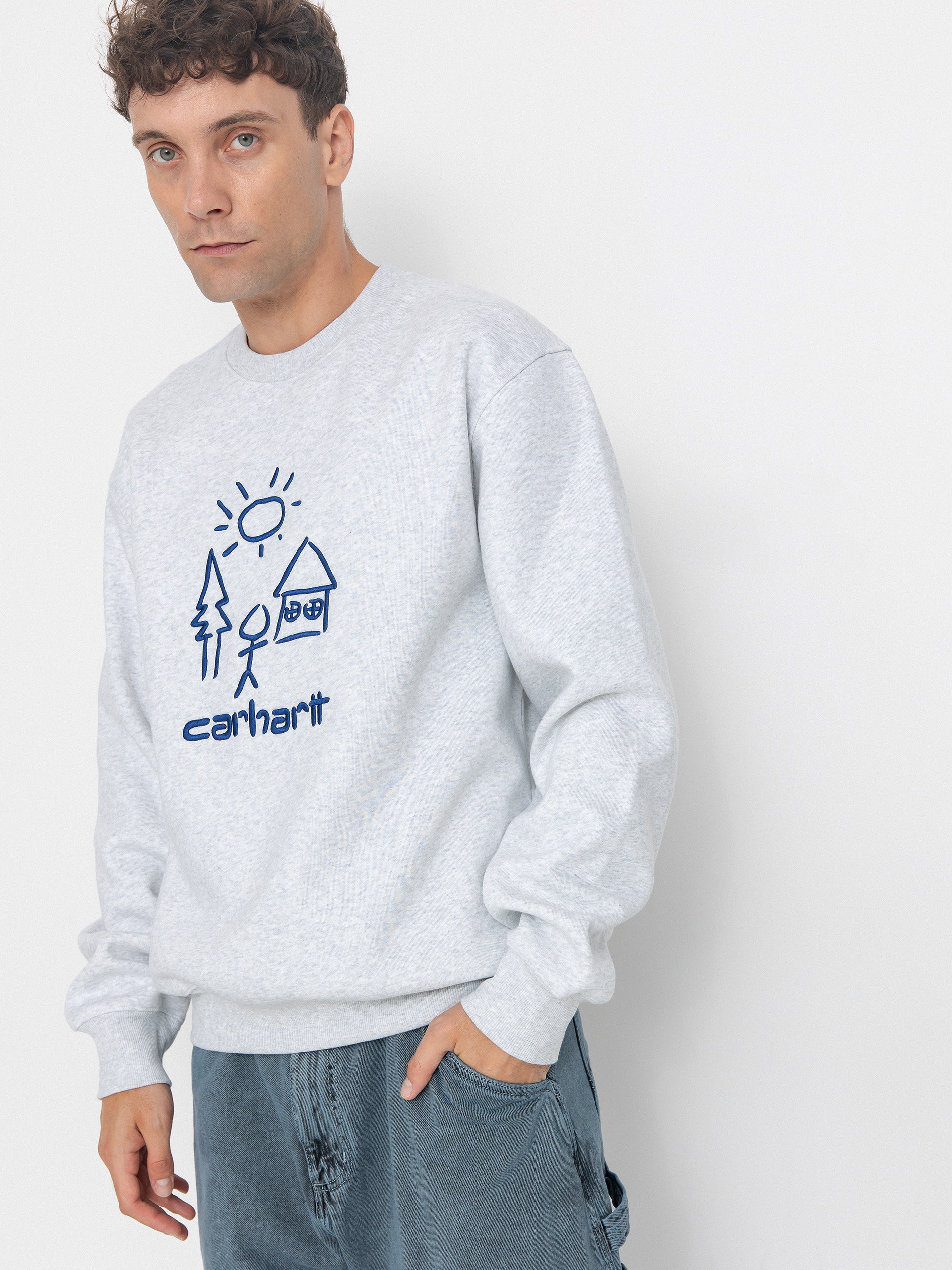 Світшот Carhartt WIP Masterpiece (ash heather/wolfsbane)