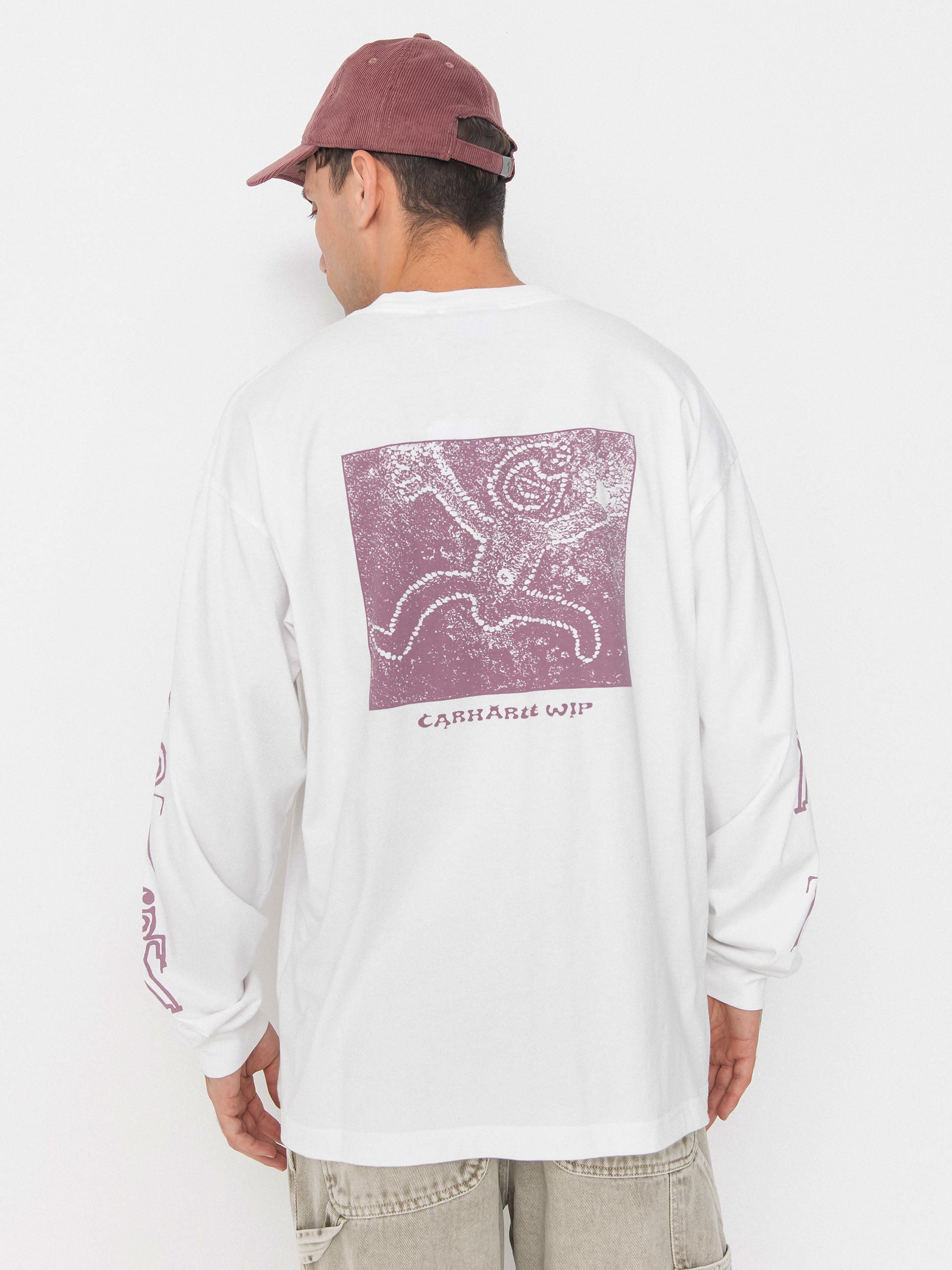 Лонгслів Carhartt WIP Terrestrial (white/pink fog/pigment garment dyed)