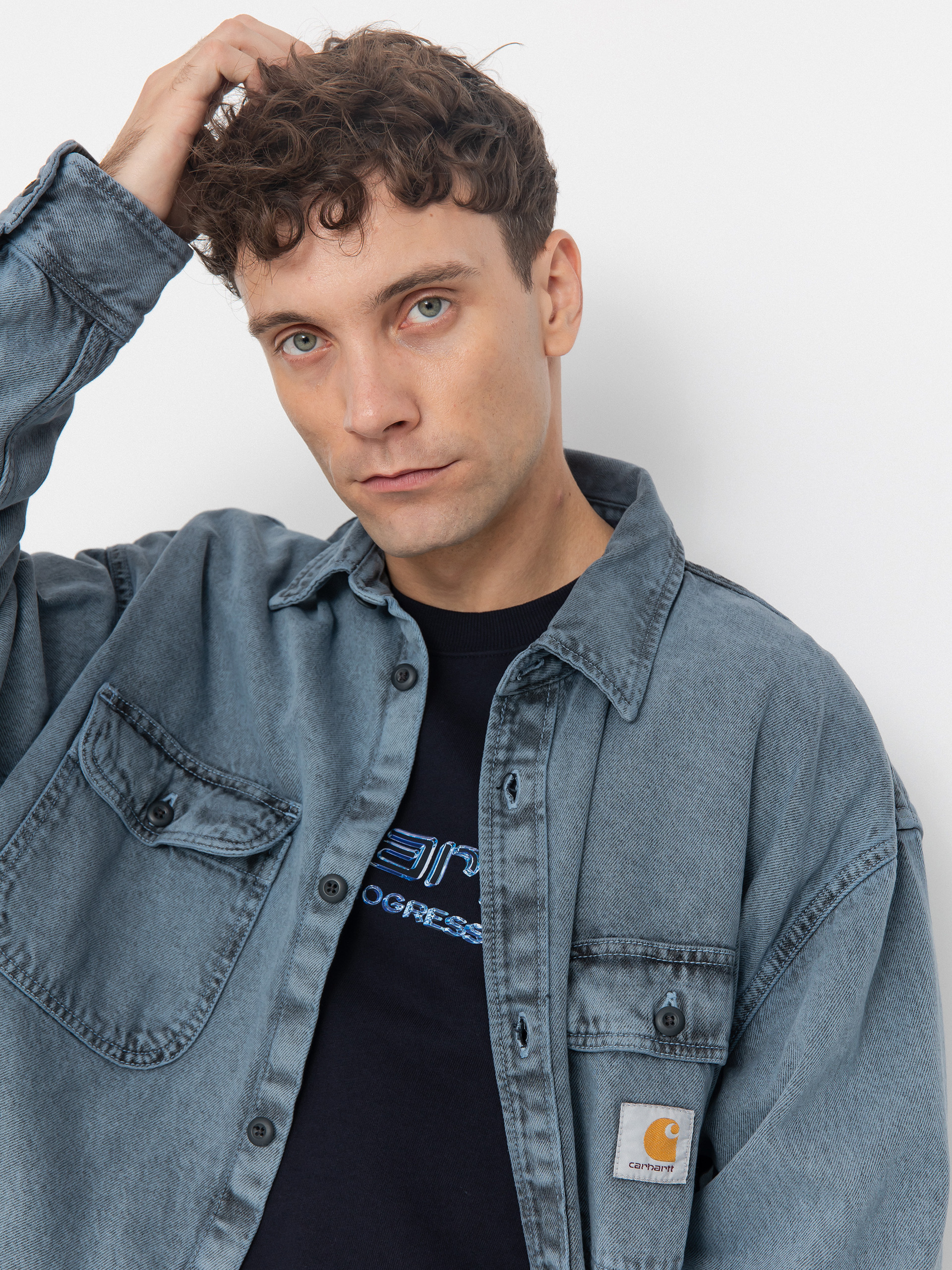 Куртка Carhartt WIP Tigan (black/blue fog/garment dyed)