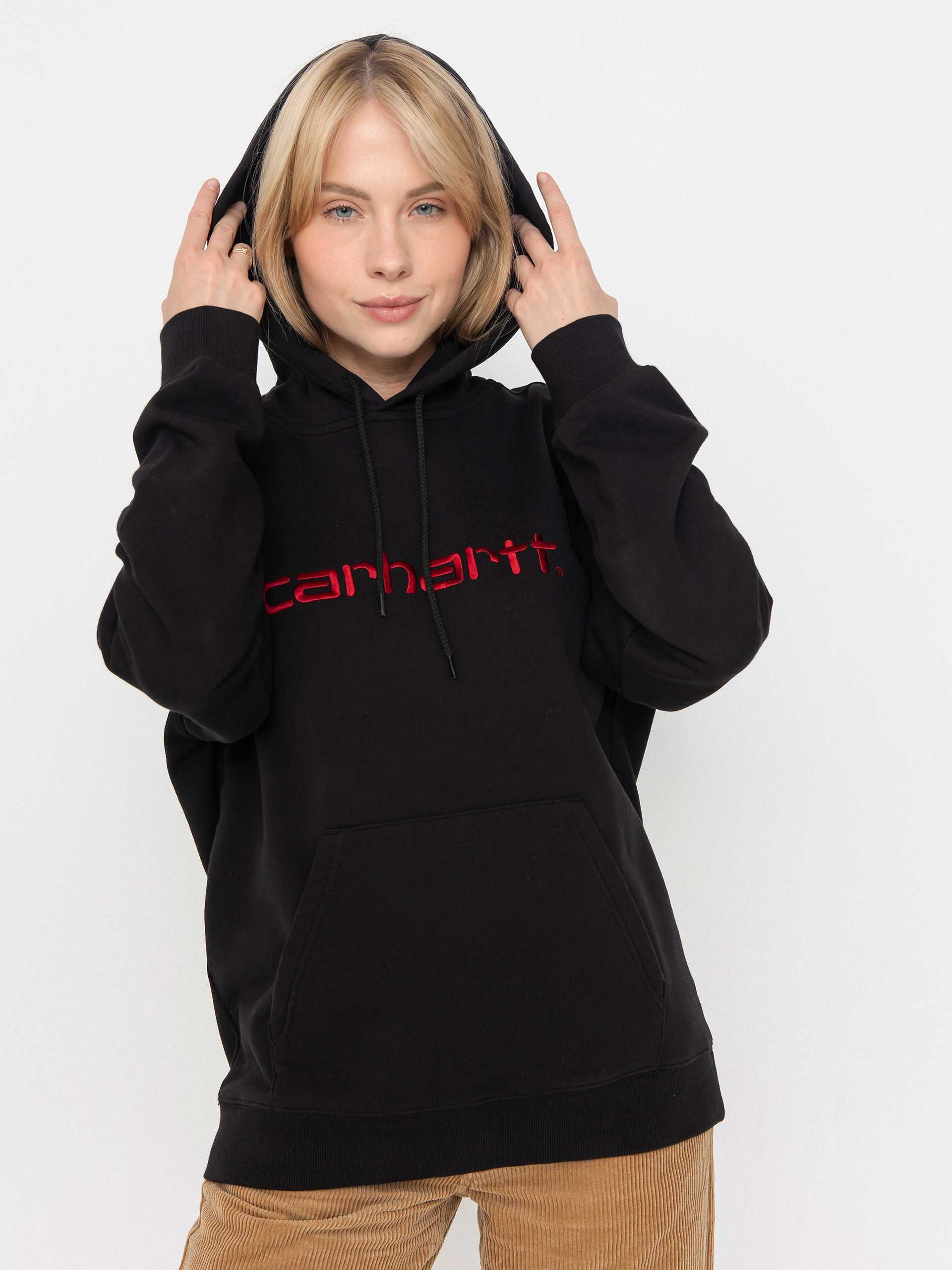Худі Carhartt WIP Carhartt HD Wmn (black/scarlet)