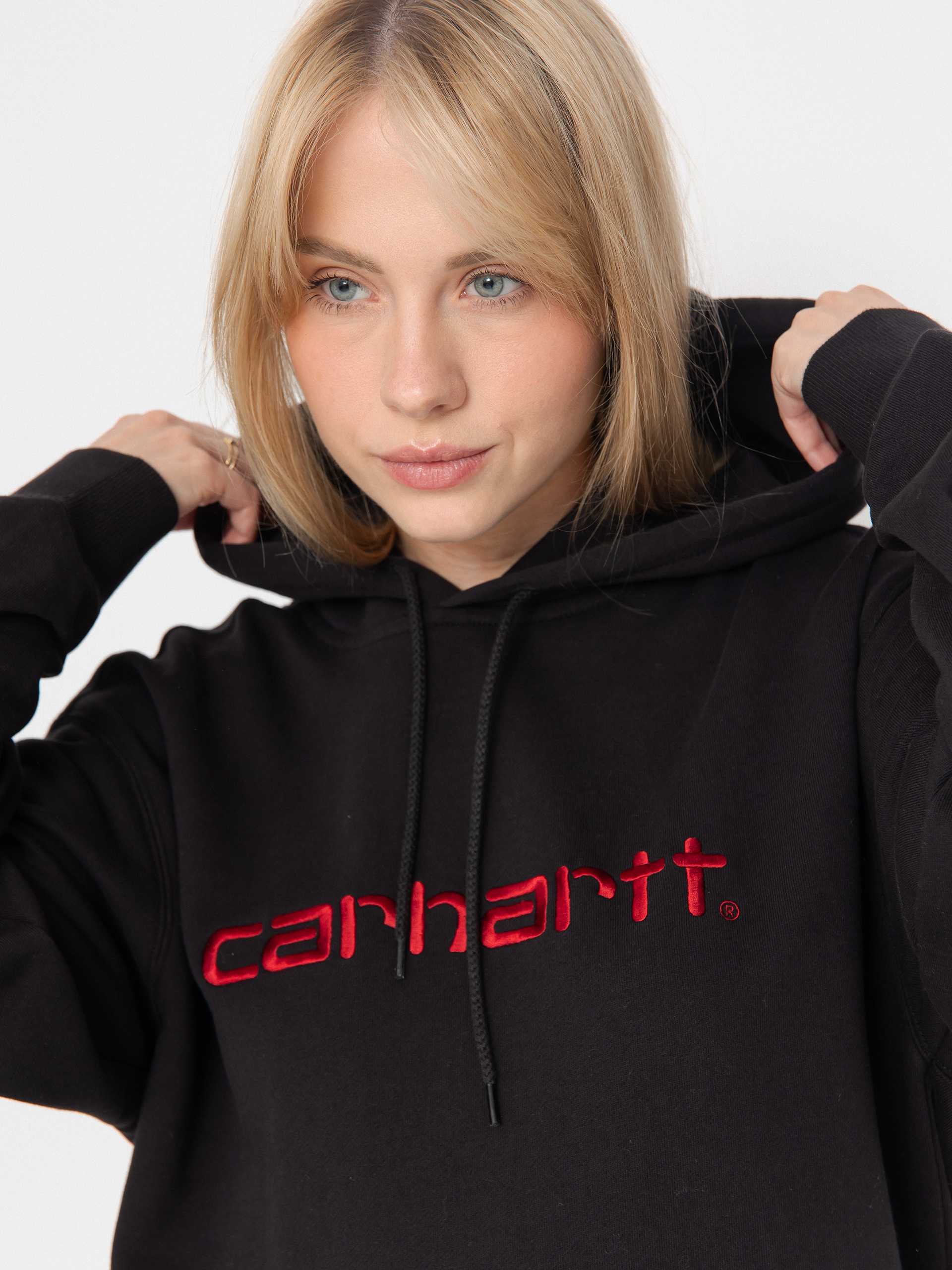 Худі Carhartt WIP Carhartt HD Wmn (black/scarlet)