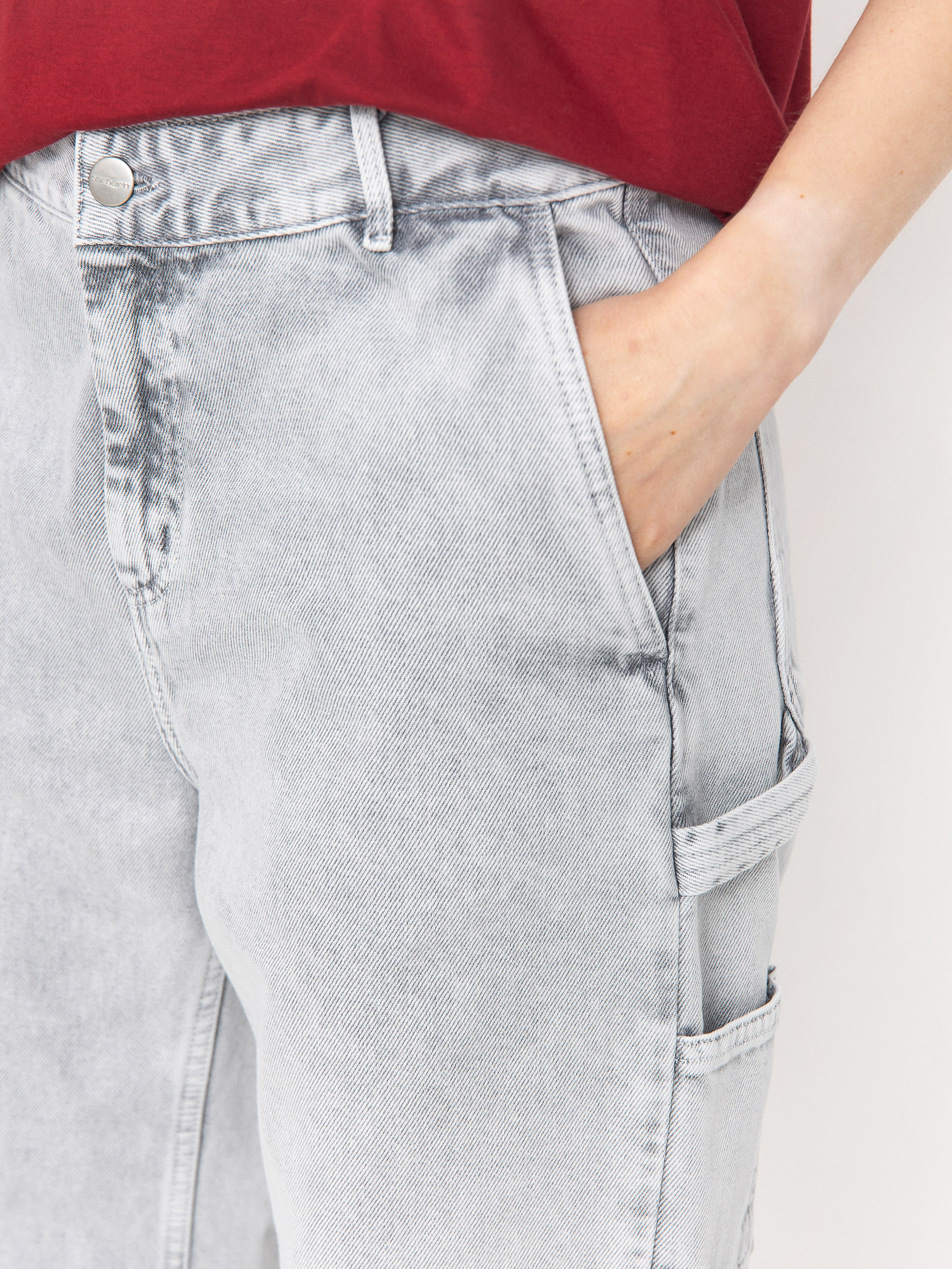 Штани Carhartt WIP Pierce Straight Wmn (black/chalk wash)