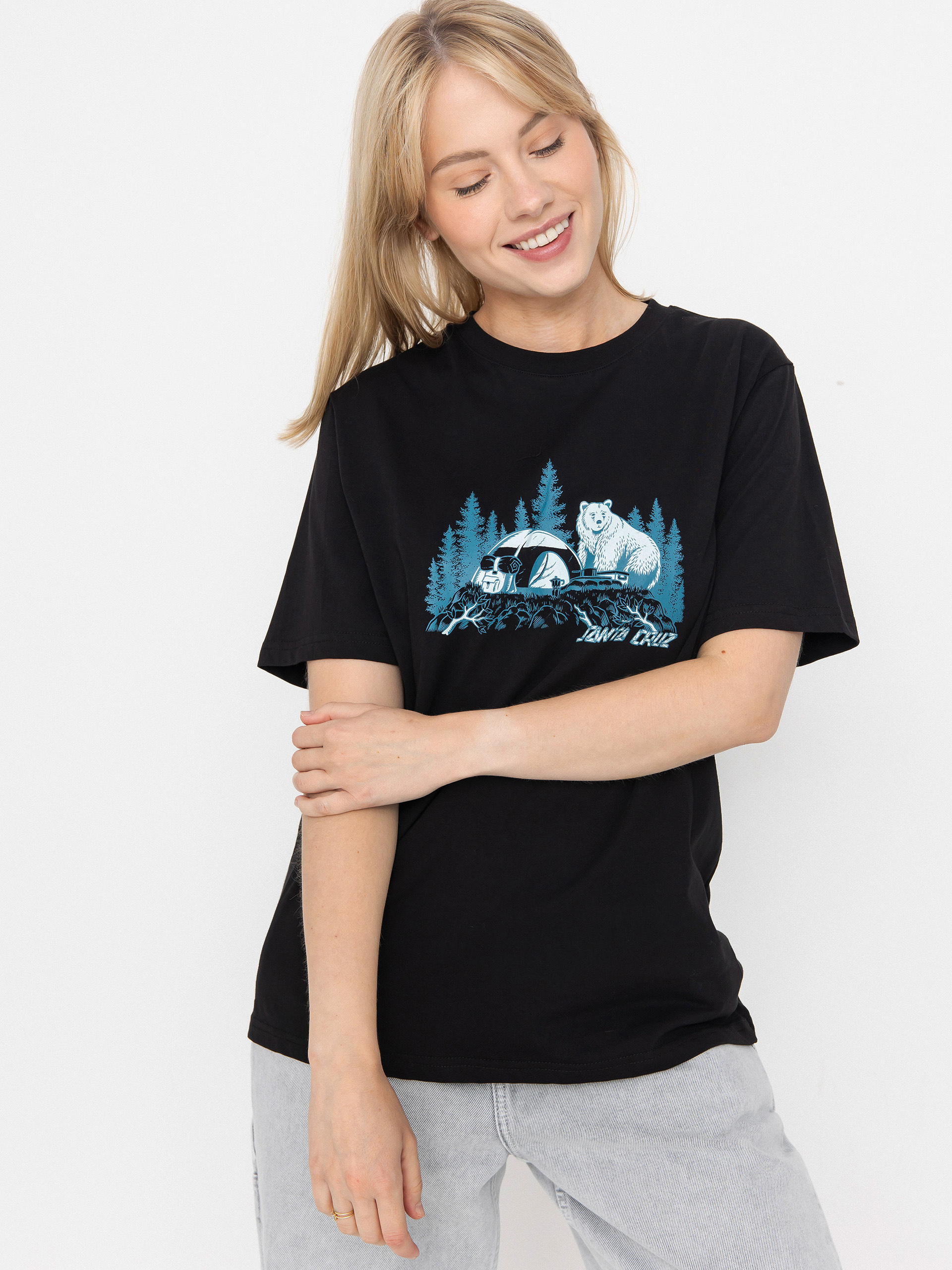 Футболка Santa Cruz Woodland Mini Strip Front Wmn (black)