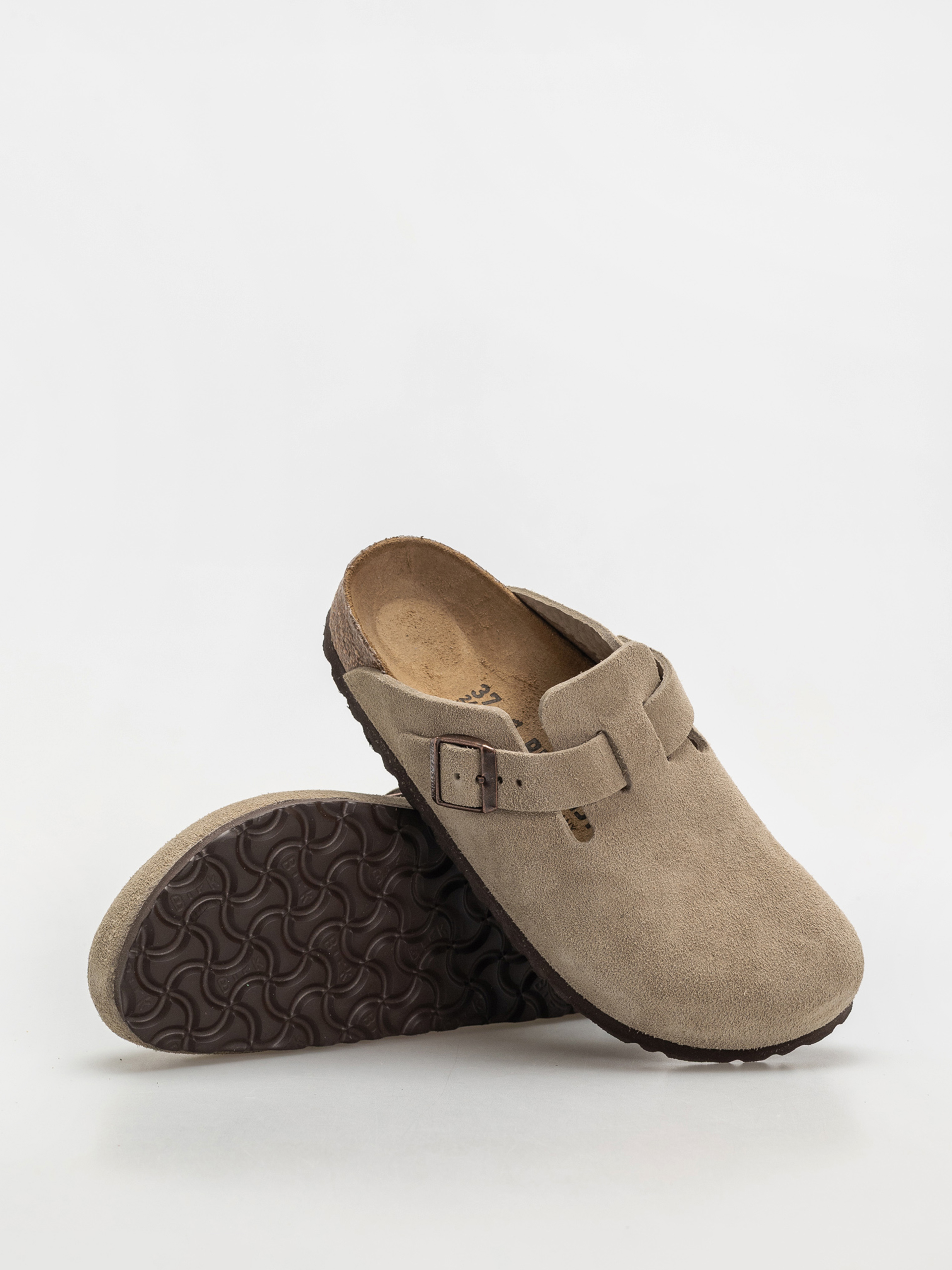 Шльопанці Birkenstock Boston Suede Leather Narrow Wmn (taupe)