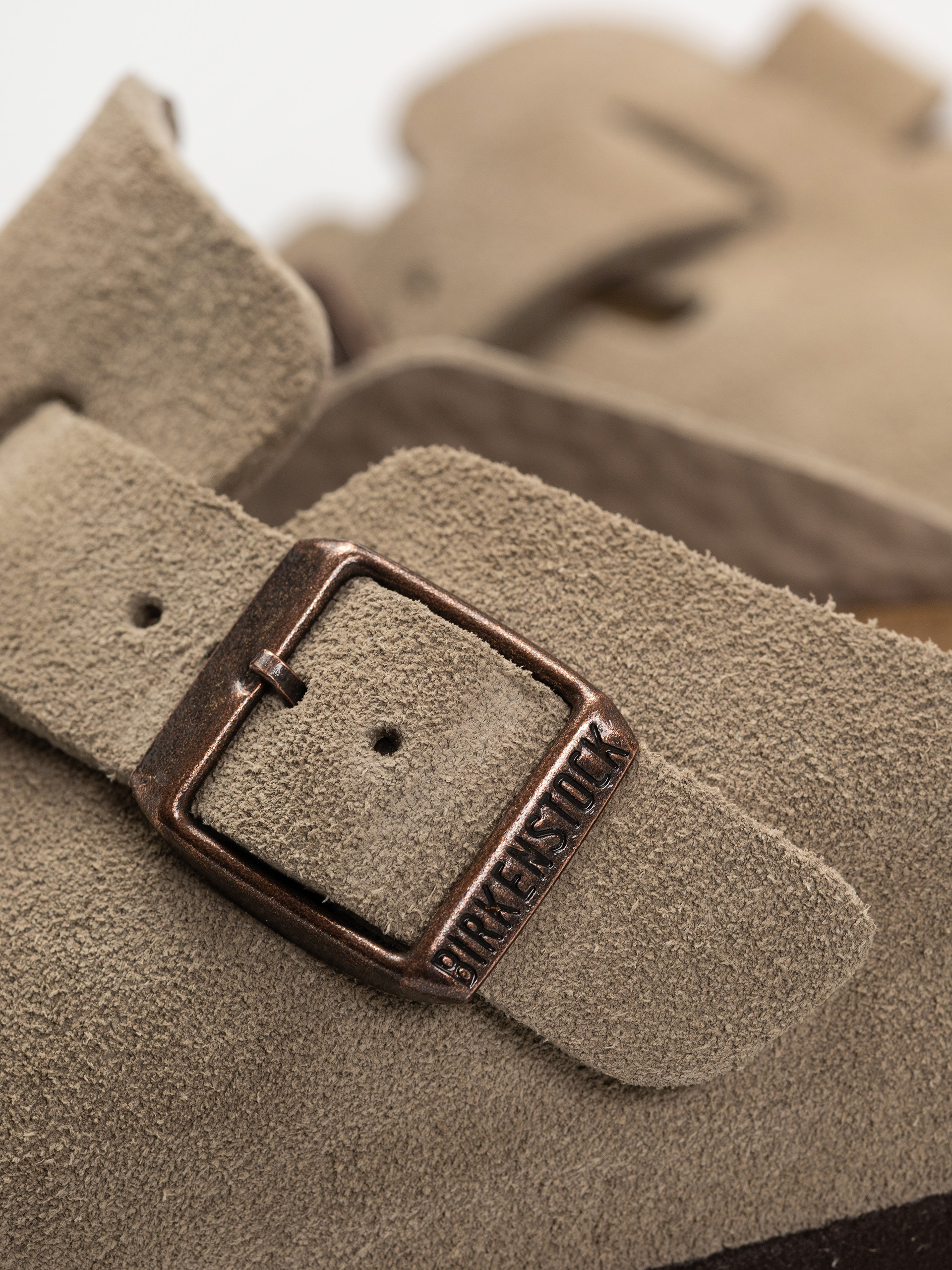 Шльопанці Birkenstock Boston Suede Leather Narrow Wmn (taupe)