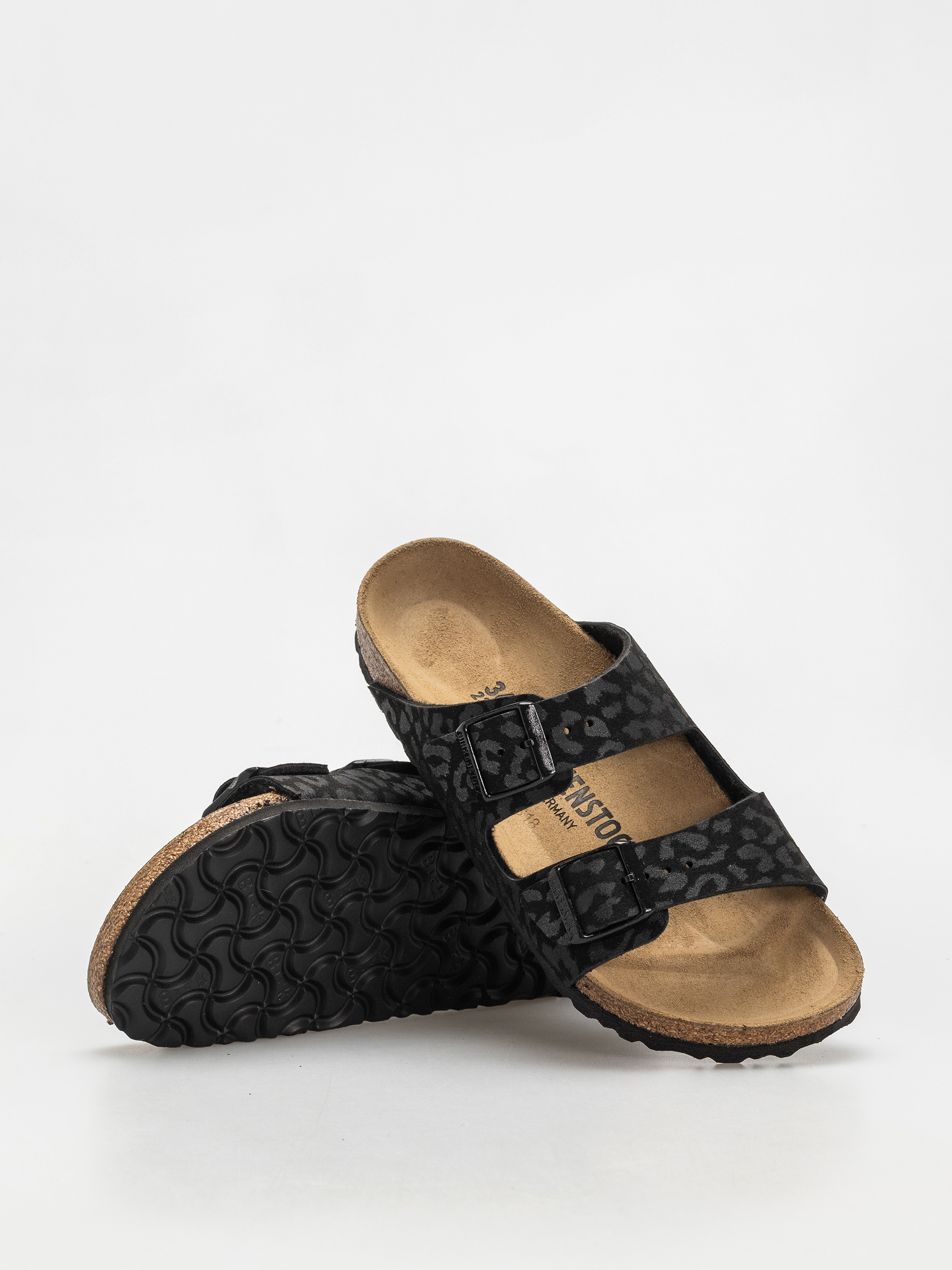 Шльопанці Birkenstock Arizona Synthetics Narrow Wmn (leo black)