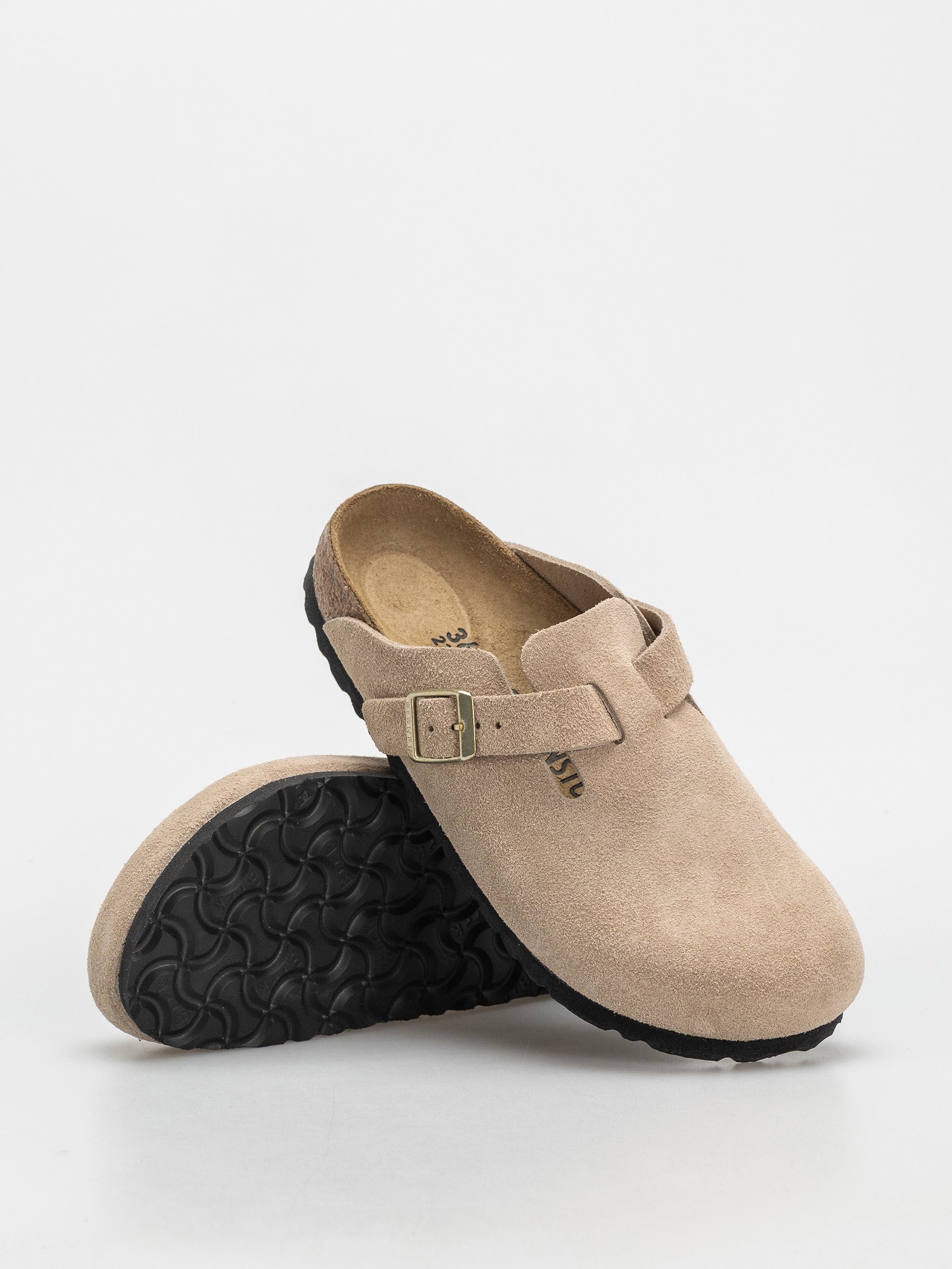 Шльопанці Birkenstock Boston Suede Leather Narrow Wmn (sandcastle)