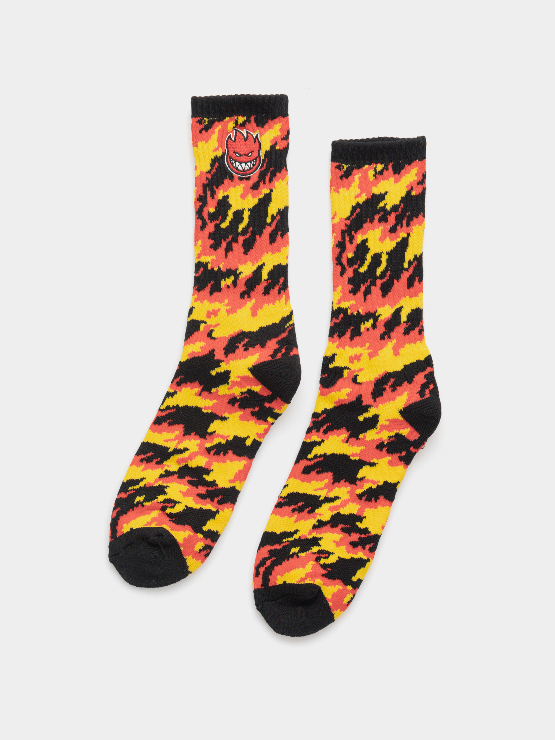  Шкарпетки Spitfire Bighead Fill Emb Flames Crew (red/yellow/black)