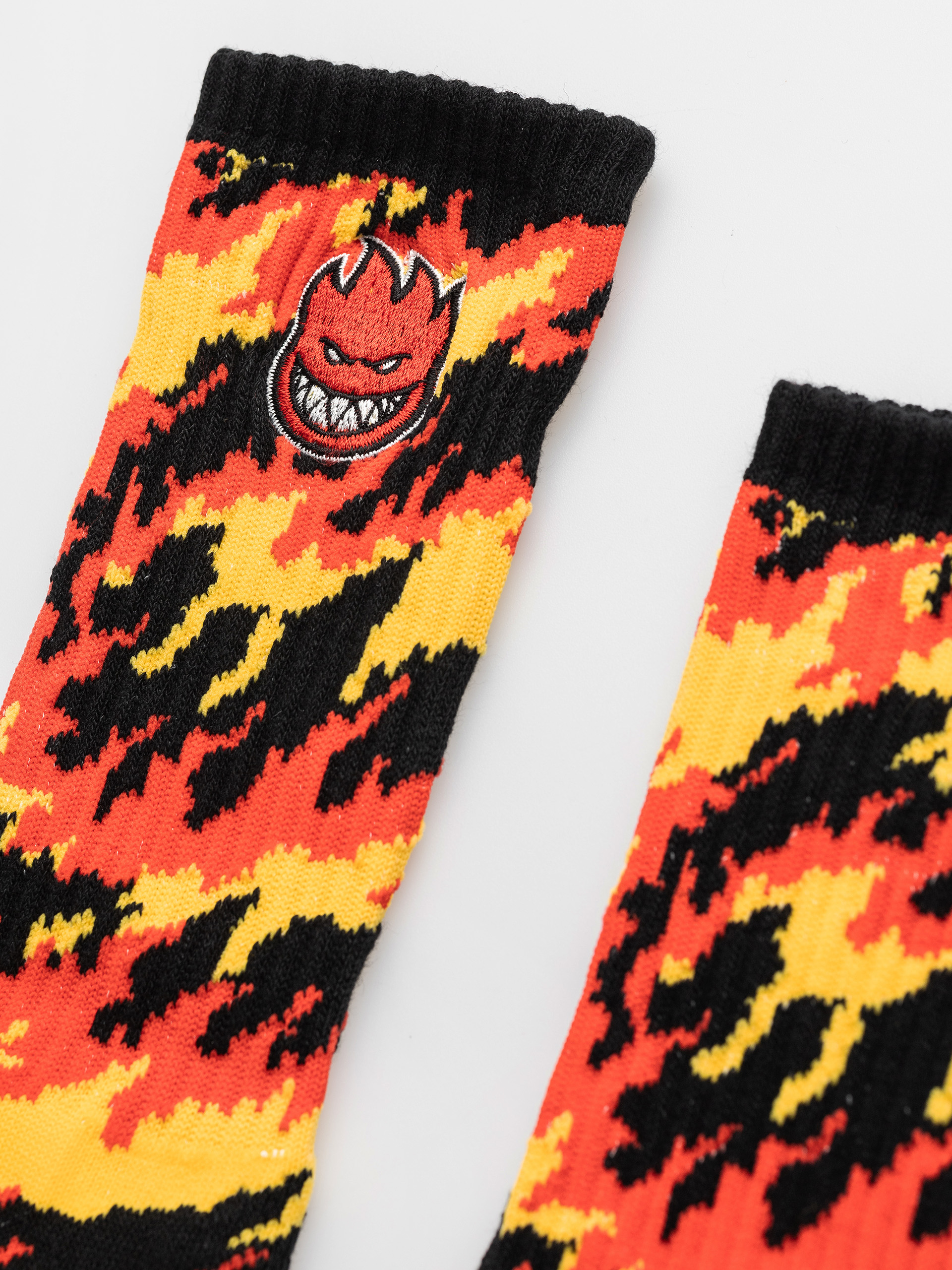  Шкарпетки Spitfire Bighead Fill Emb Flames Crew (red/yellow/black)