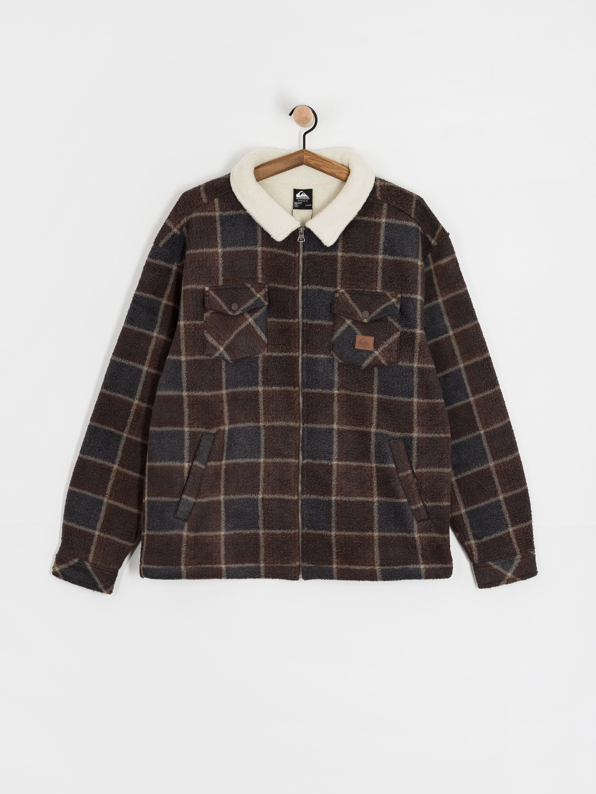 Чоловічий Флісовий светр Quiksilver Sherpa Jacket (chocolate brown sherpa plaid)