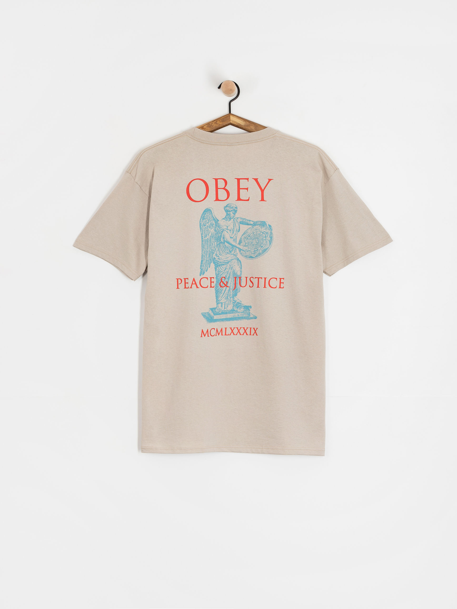 Футболка OBEY Obey Peace & Justice Statue (silver grey)