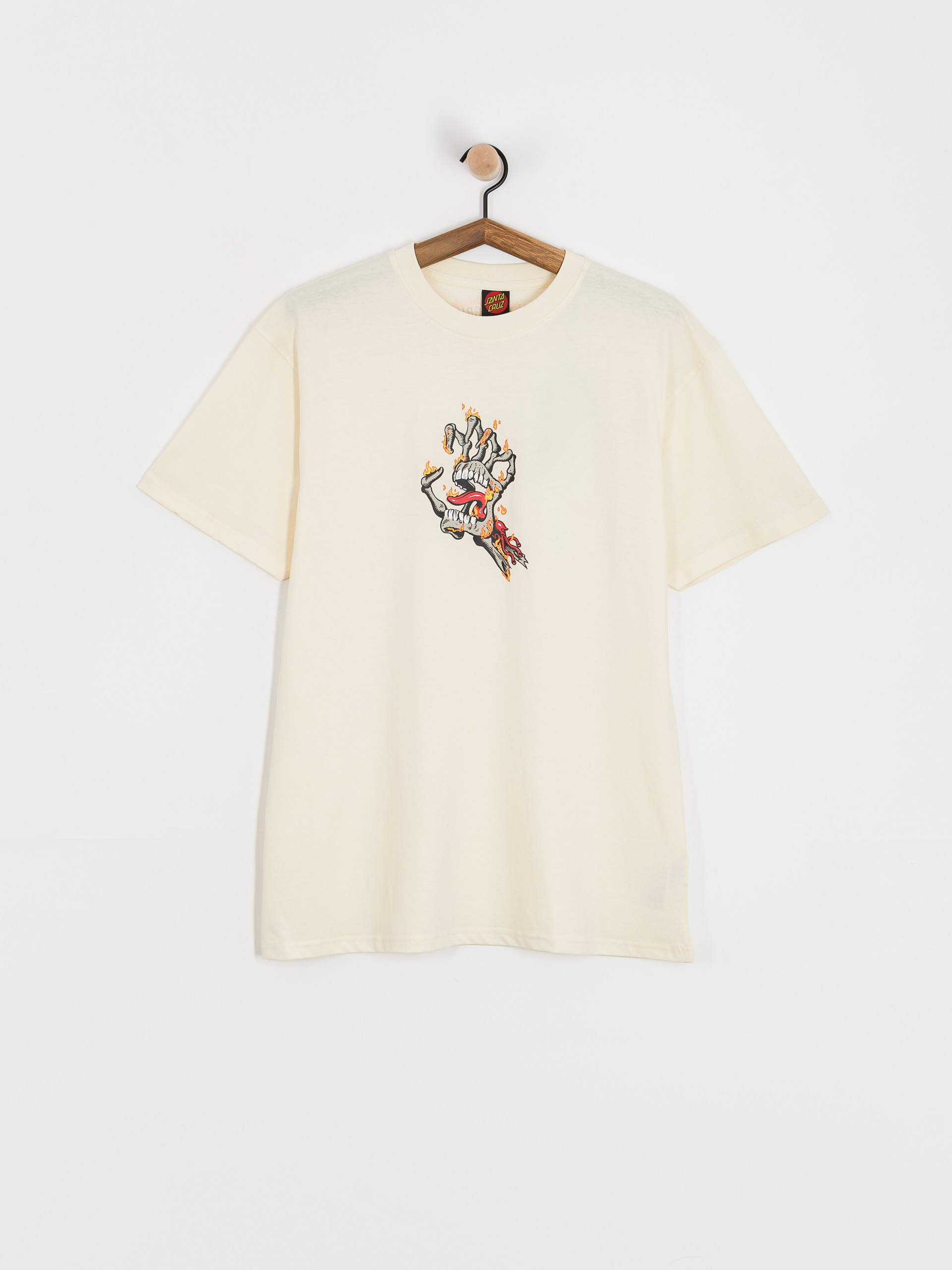 Футболка Santa Cruz Burnt Bone Hand (unbleached cotton)
