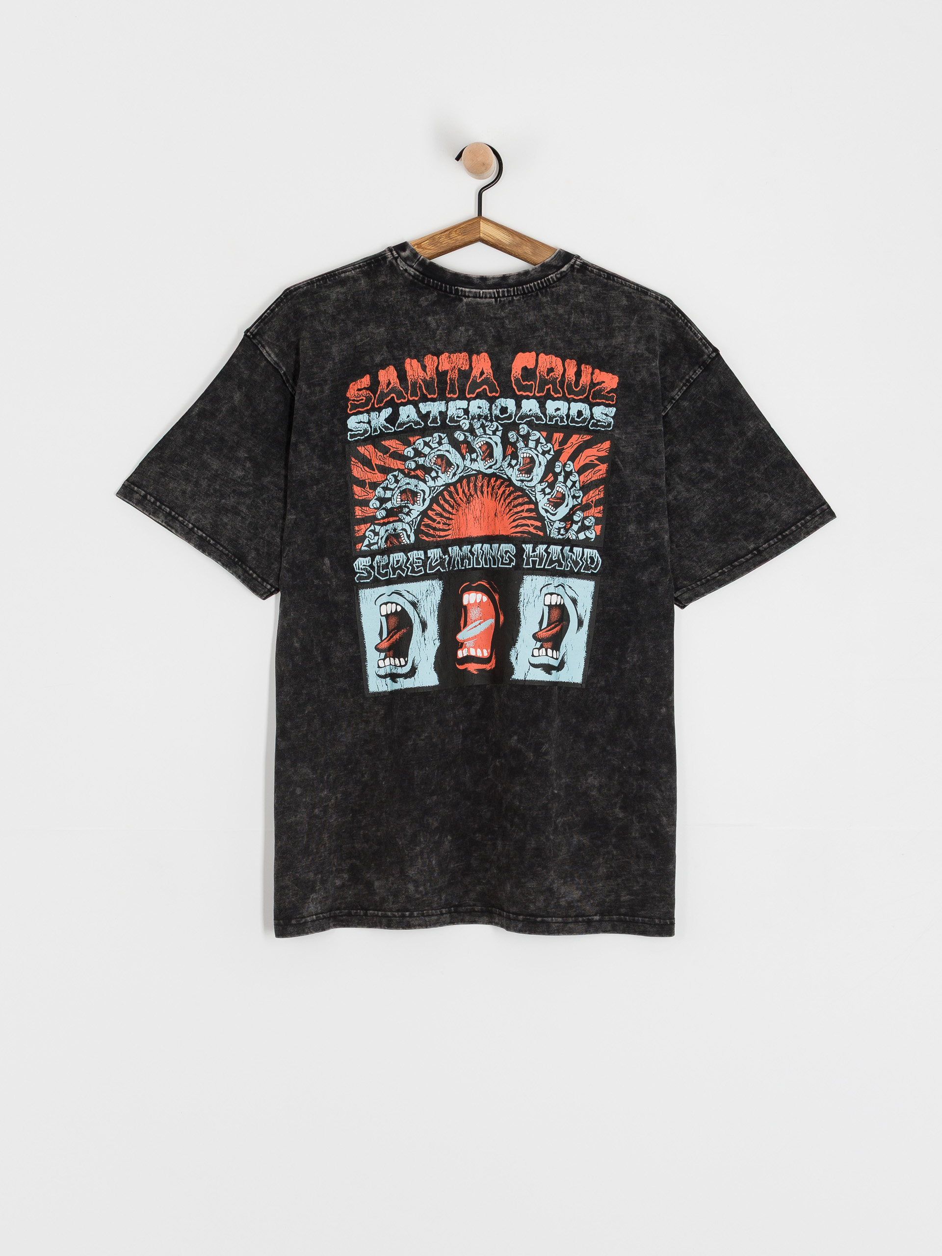 Футболка Santa Cruz VTG Screaming Connect (black acid wash)