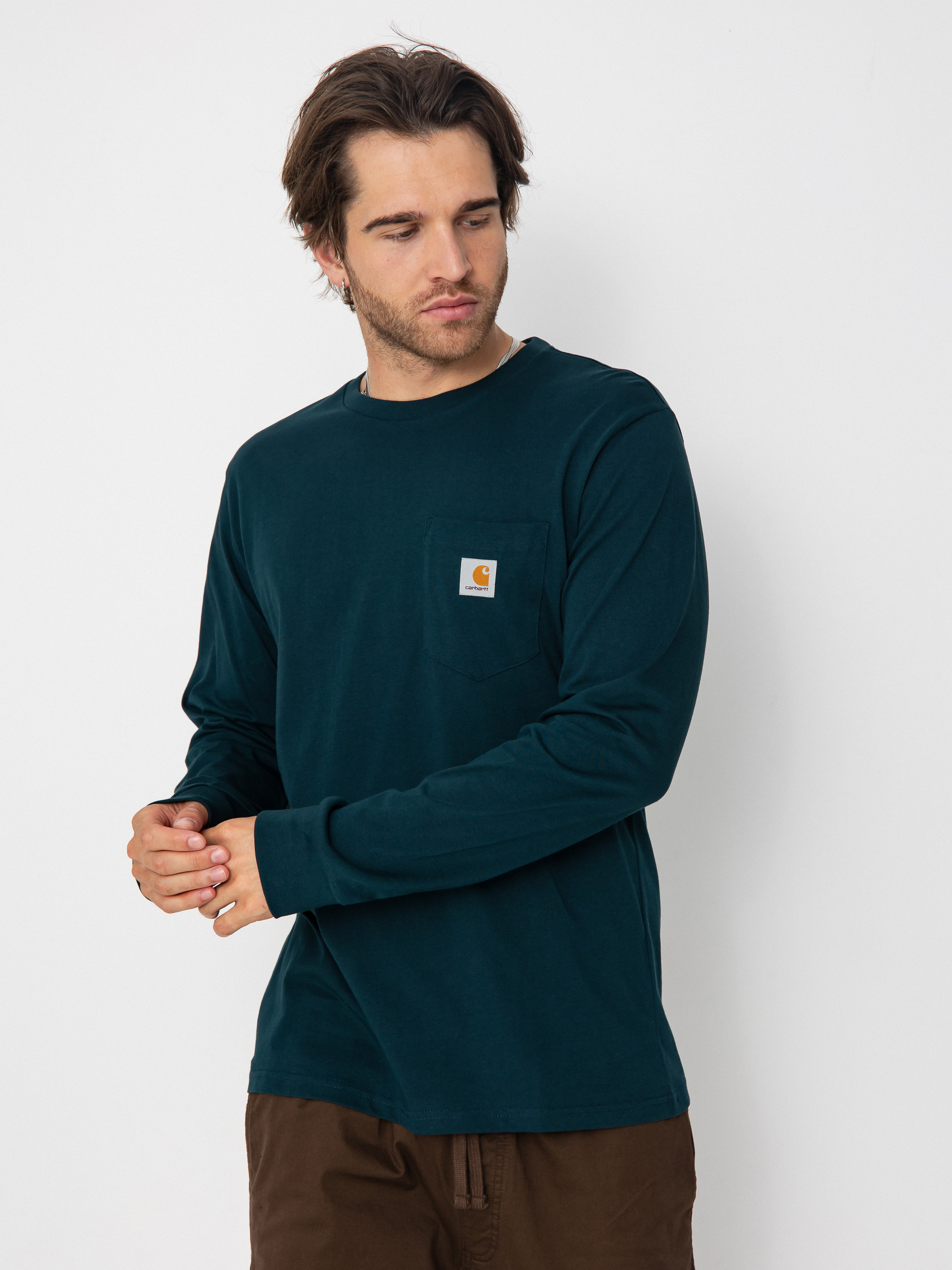 Лонгслів Carhartt WIP Pocket (deep lagoon)