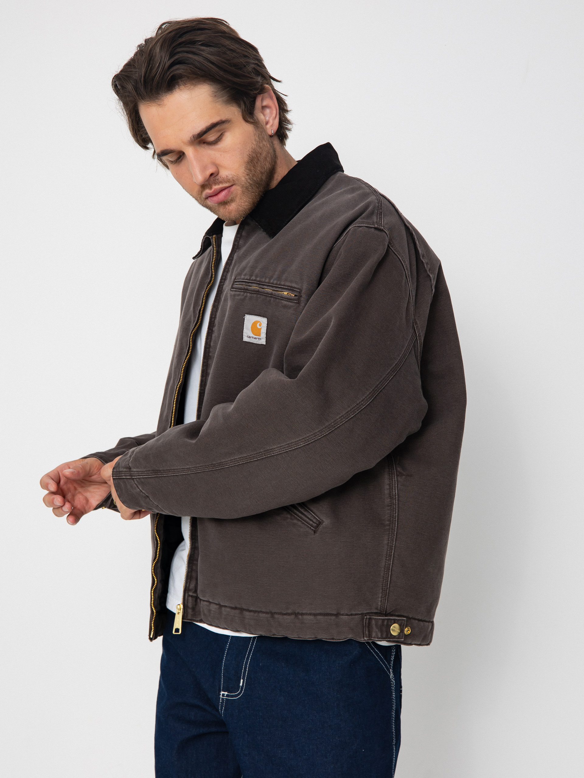 Куртка Carhartt WIP OG Detroit (tobacco/black/stone canvas)