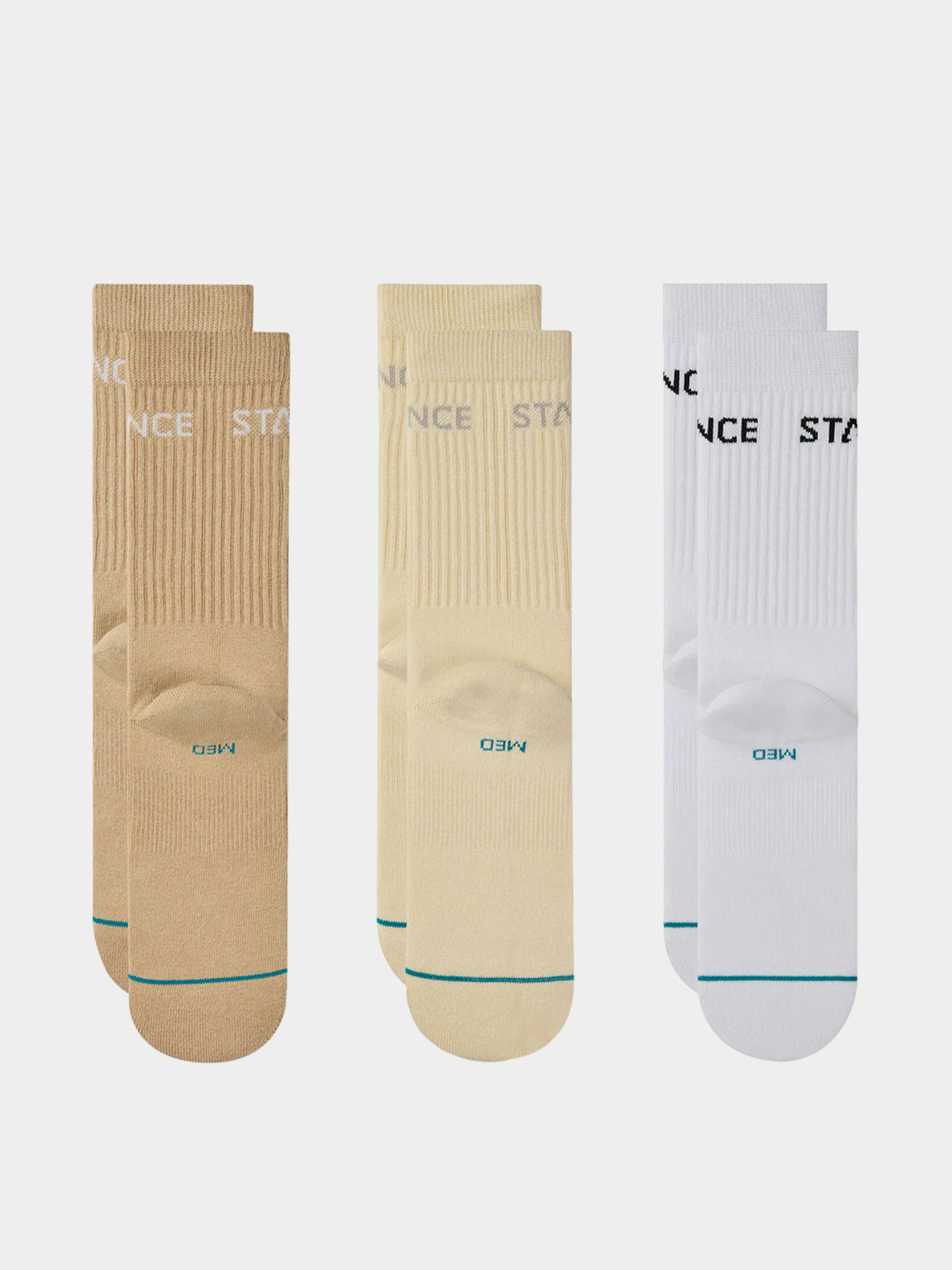  Шкарпетки Stance Origin 3 Pack Crew (cream)