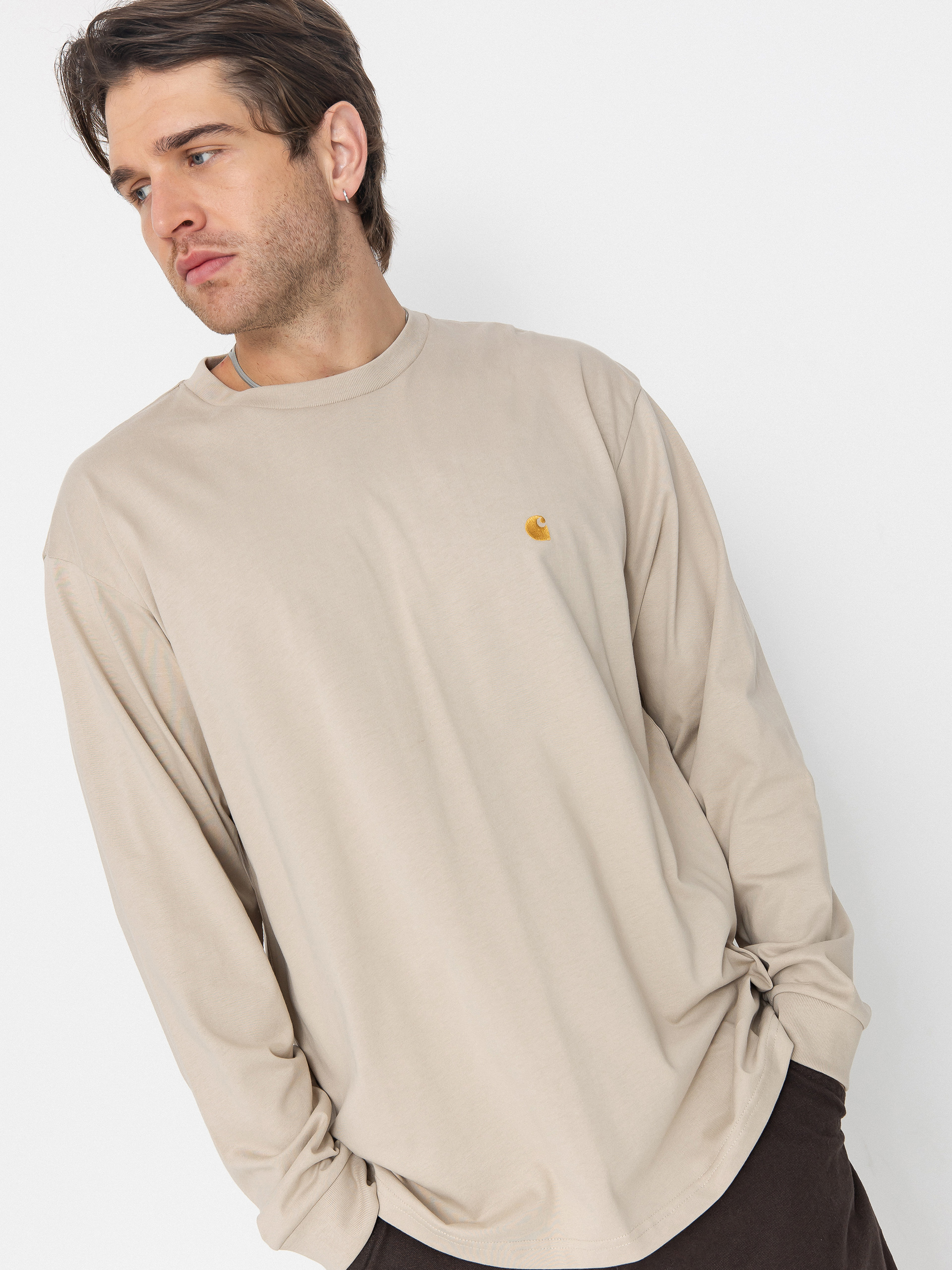 Лонгслів Carhartt WIP Chase (fleur de sel/gold)