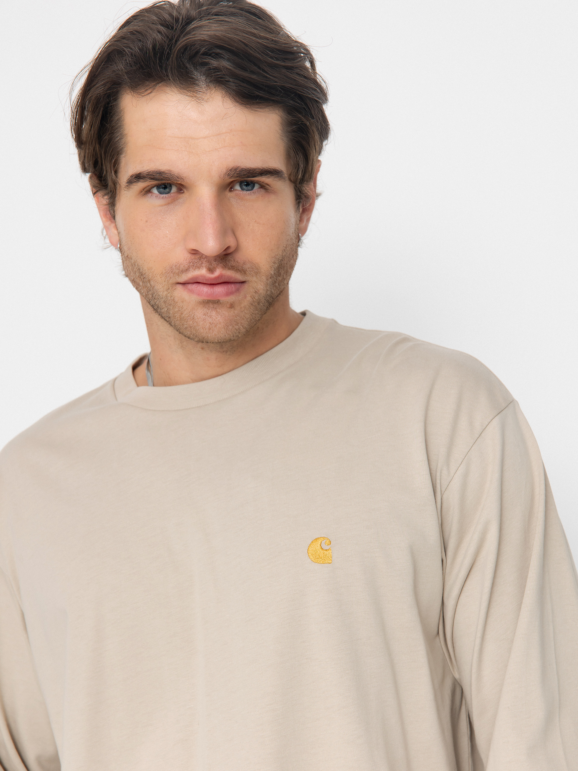 Лонгслів Carhartt WIP Chase (fleur de sel/gold)