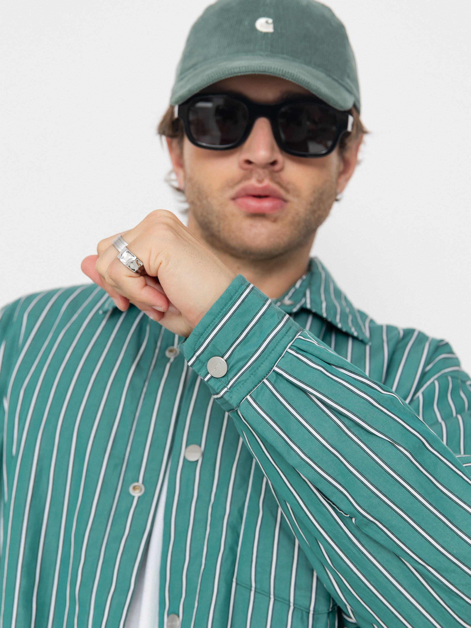 Куртка Carhartt WIP Grimsby (grimsby stripe/saguaro)