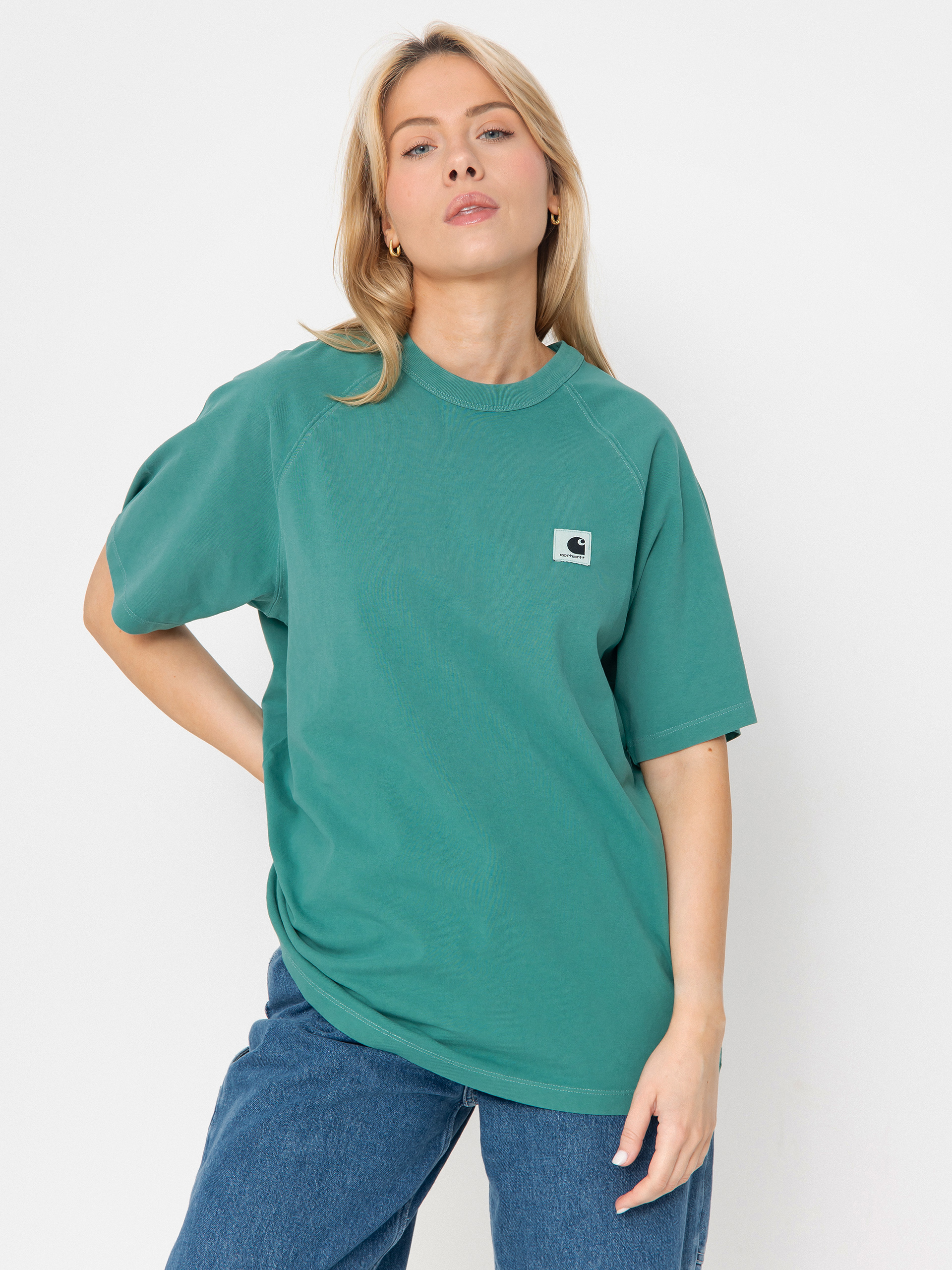 Футболка Carhartt WIP Hudson Wmn (saguaro/chalk wash)