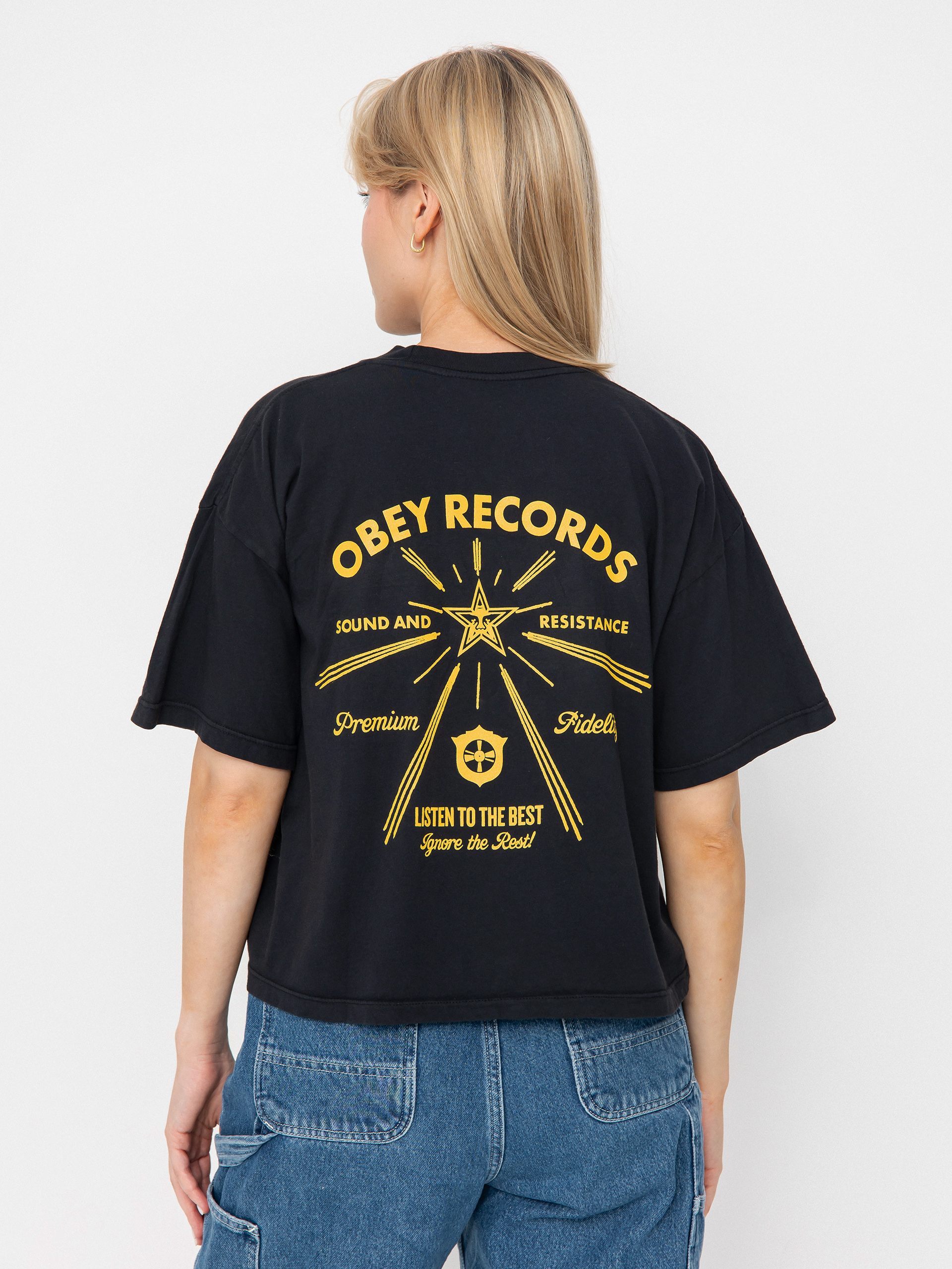 Футболка OBEY Obey Listen To The Best Wmn (digital black)