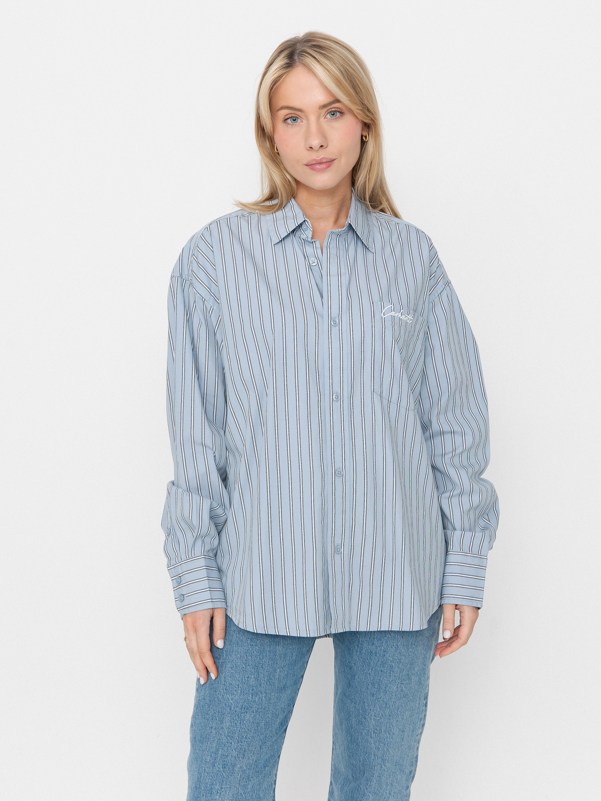 Сорочка Carhartt WIP Grimsby Wmn (grimsby stripe/blue fog)