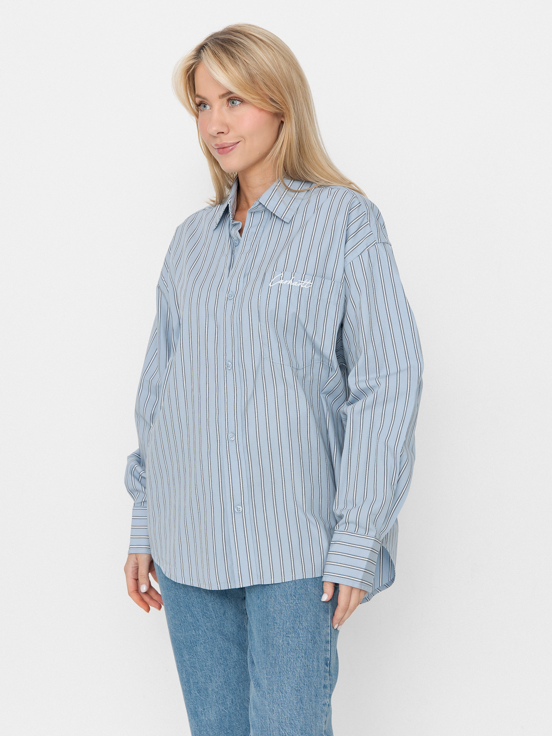 Сорочка Carhartt WIP Grimsby Wmn (grimsby stripe/blue fog)