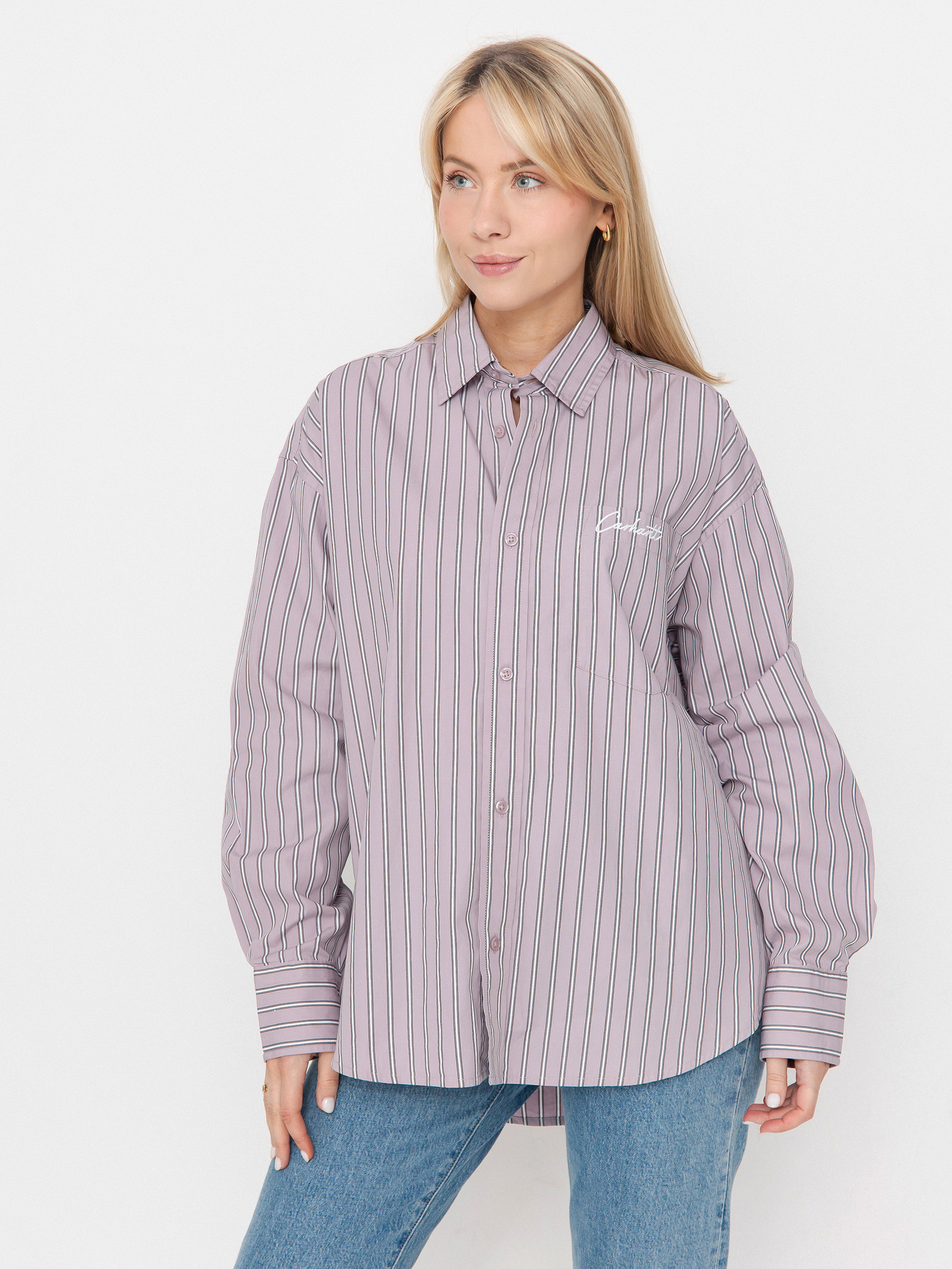 Сорочка Carhartt WIP Grimsby Wmn (grimsby stripe/pink fog)