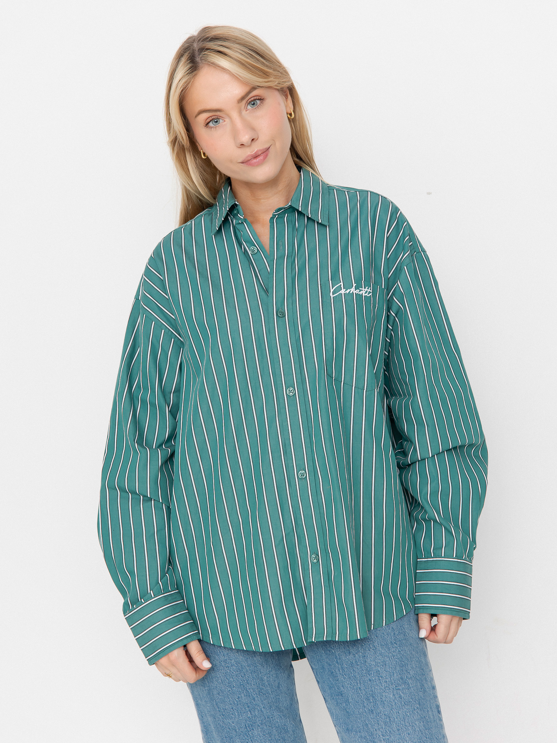 Сорочка Carhartt WIP Grimsby Wmn (grimsby stripe/saguaro)