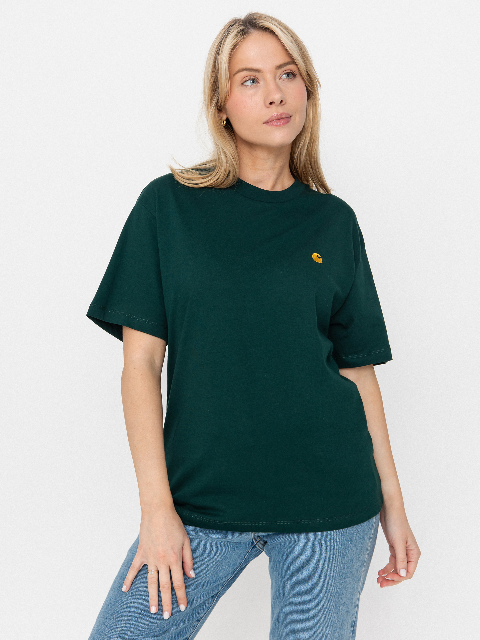 Футболка Carhartt WIP Chase Wmn (dark fir/gold)