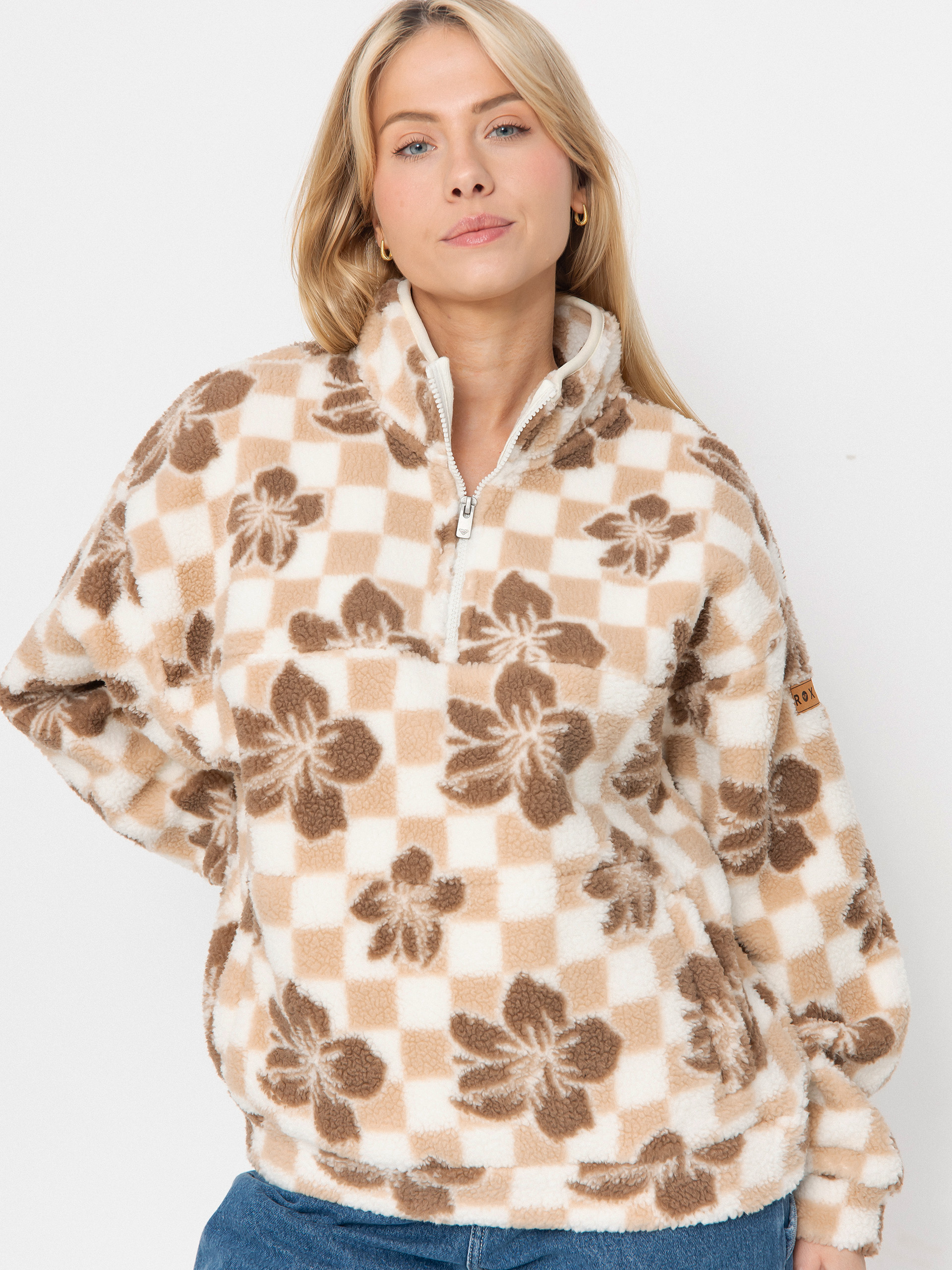 Жіночий Флісовий светр Roxy Jive Talking Bonded (egret hibi square)