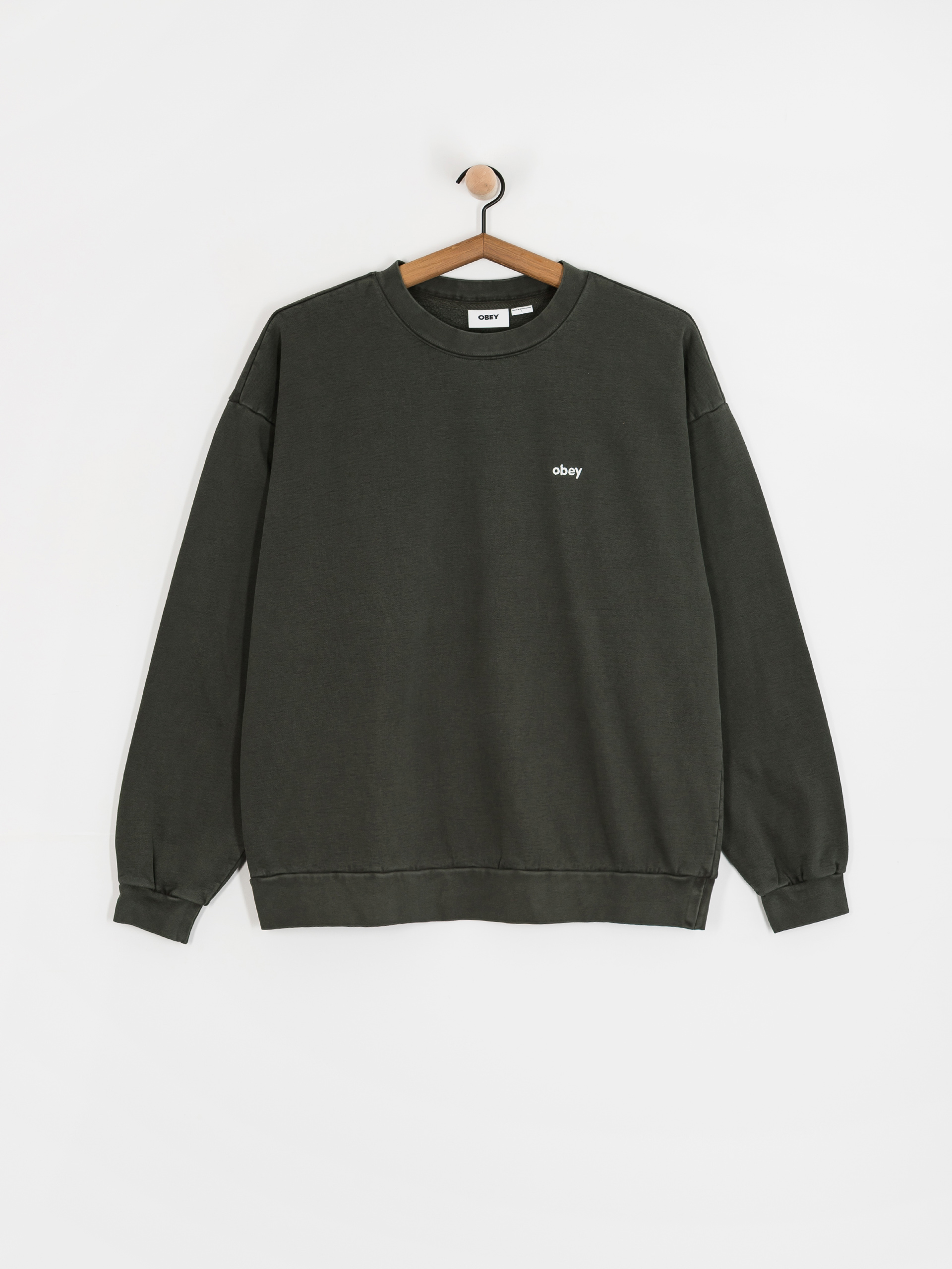 Світшот OBEY Lowercase Pigment Crew (pigment pirate black)