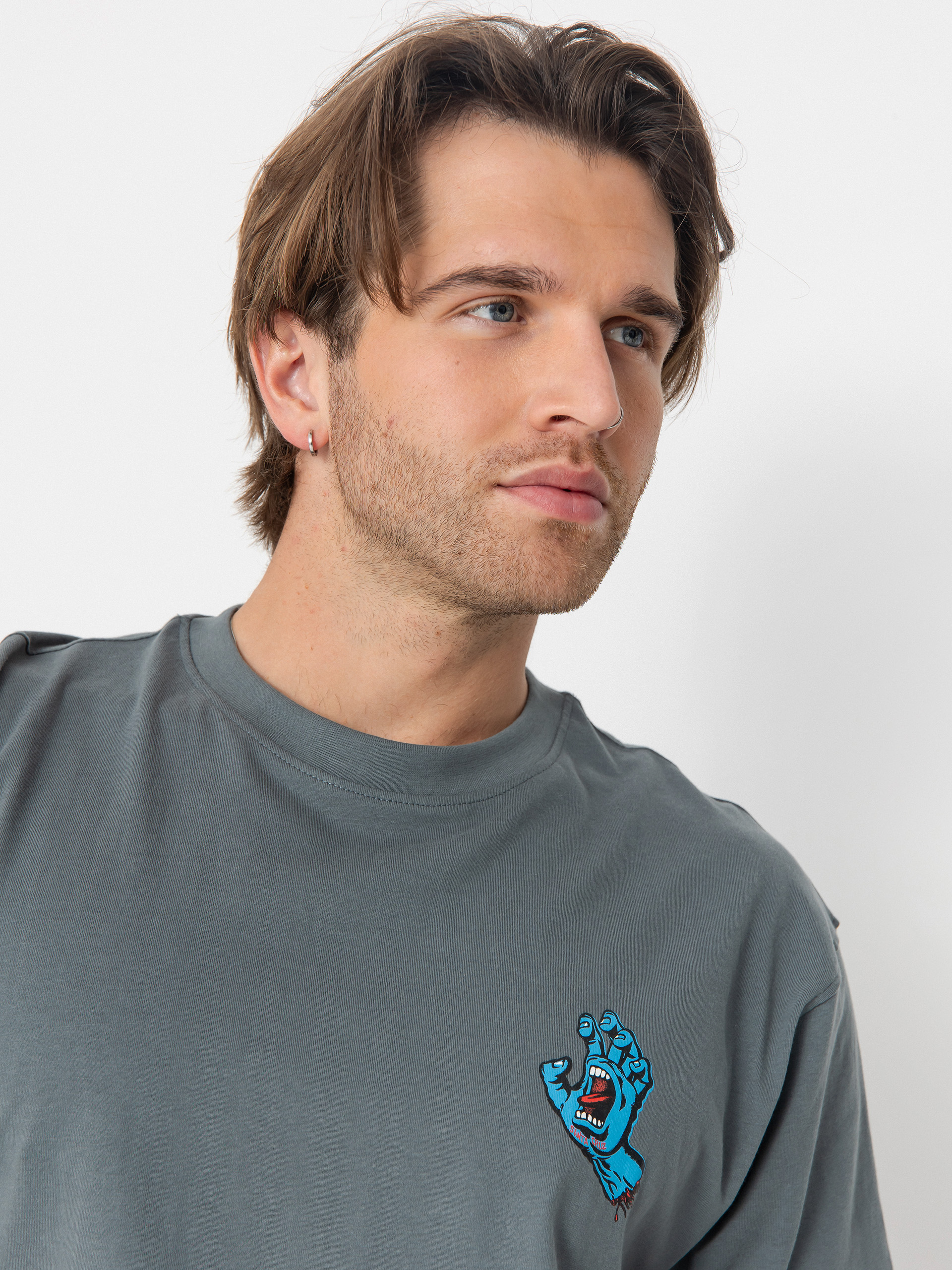 Футболка Santa Cruz Screaming Hand Chest (storm grey)