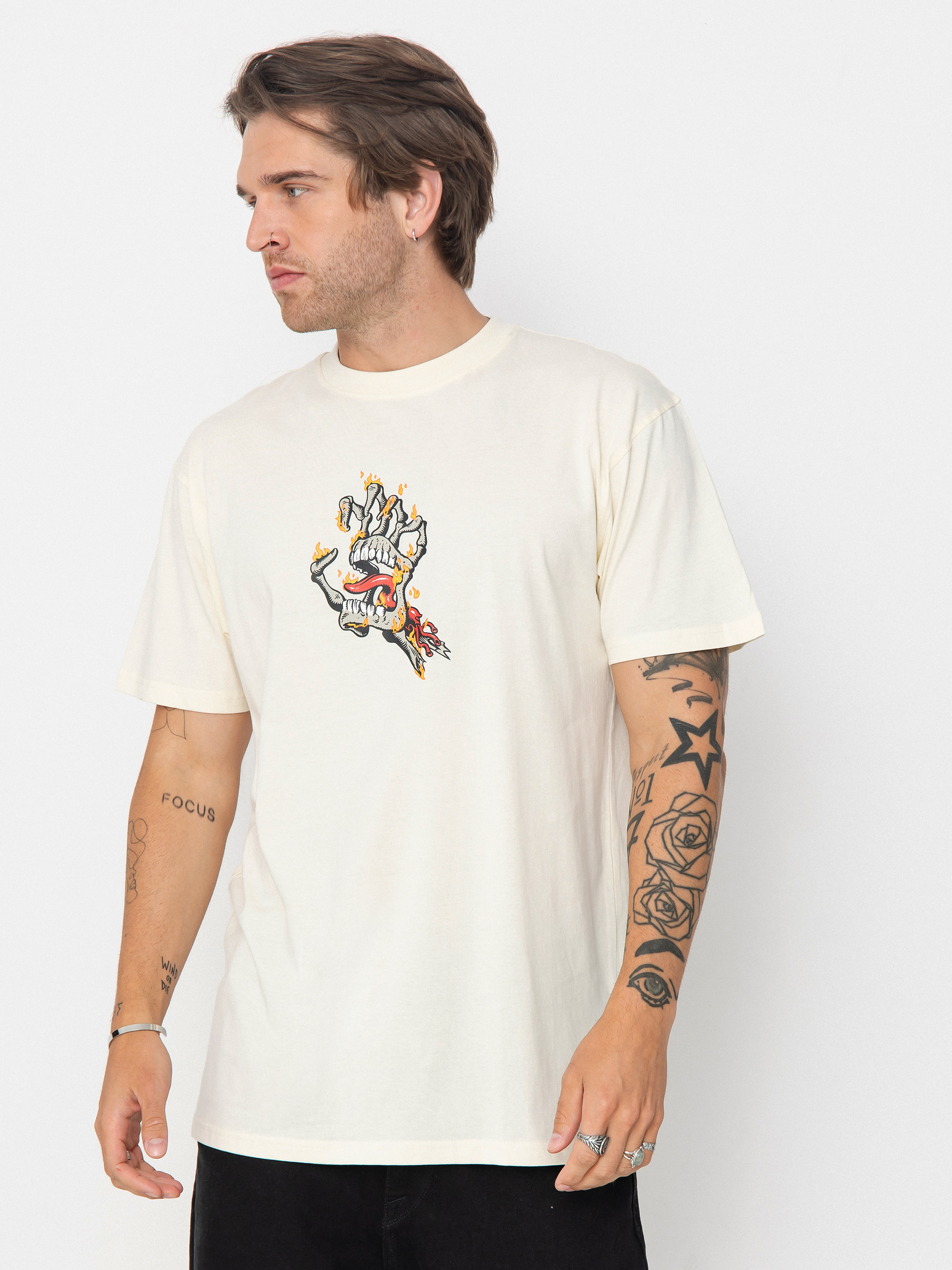 Футболка Santa Cruz Burnt Bone Hand (unbleached cotton)