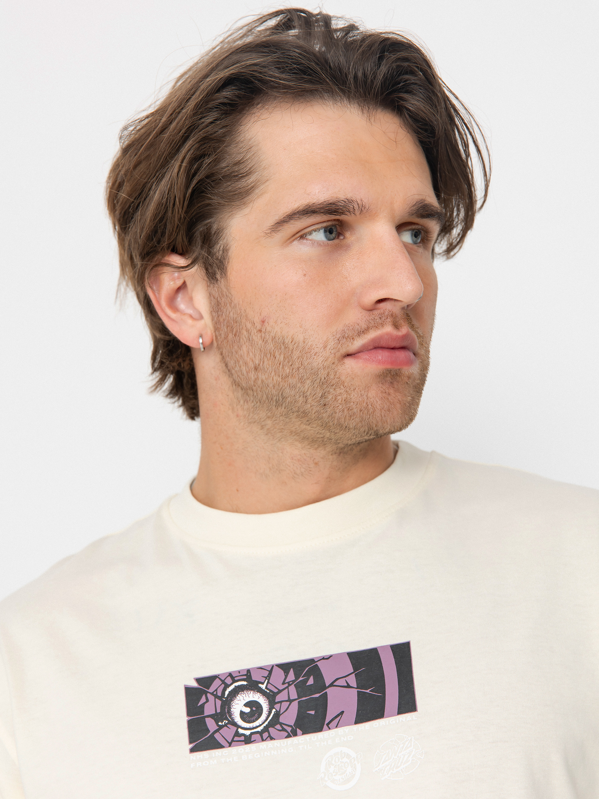 Футболка Santa Cruz Roskopp Dissect Strip (unbleached cotton)