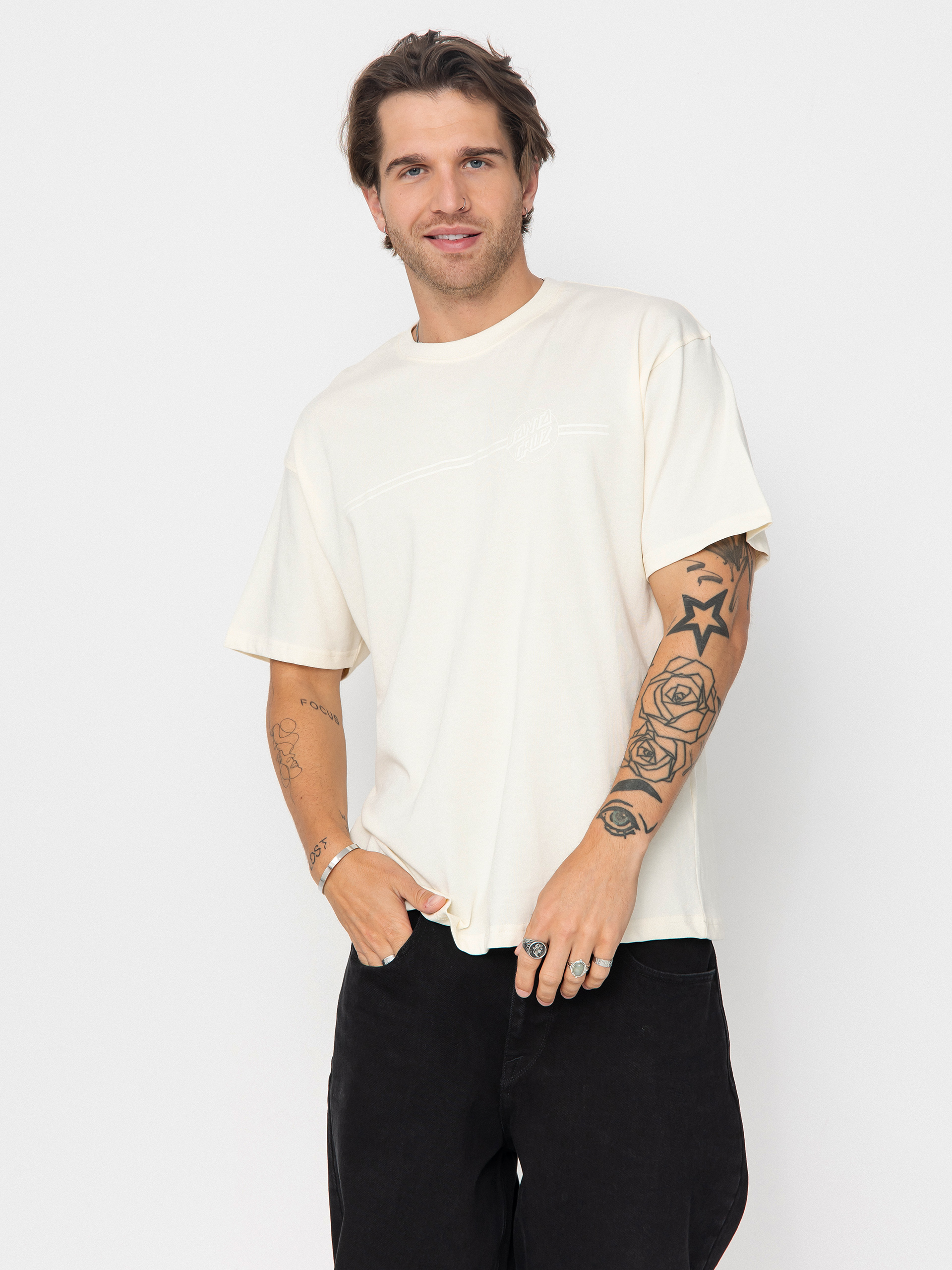 Футболка Santa Cruz Tonal Opus Dot Stripe (unbleached cotton)